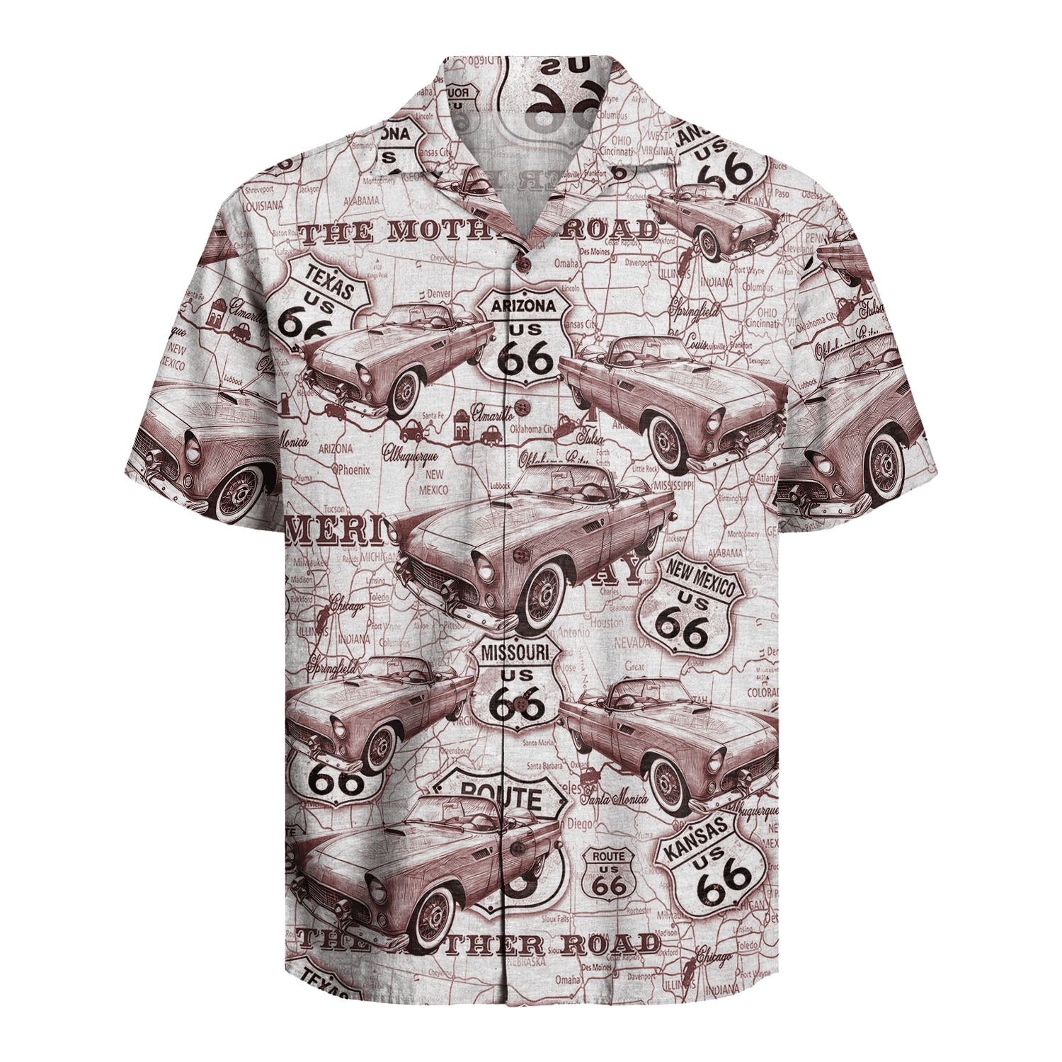 Personalized Hawaiian Shirt – Car Red Toile De Jouy