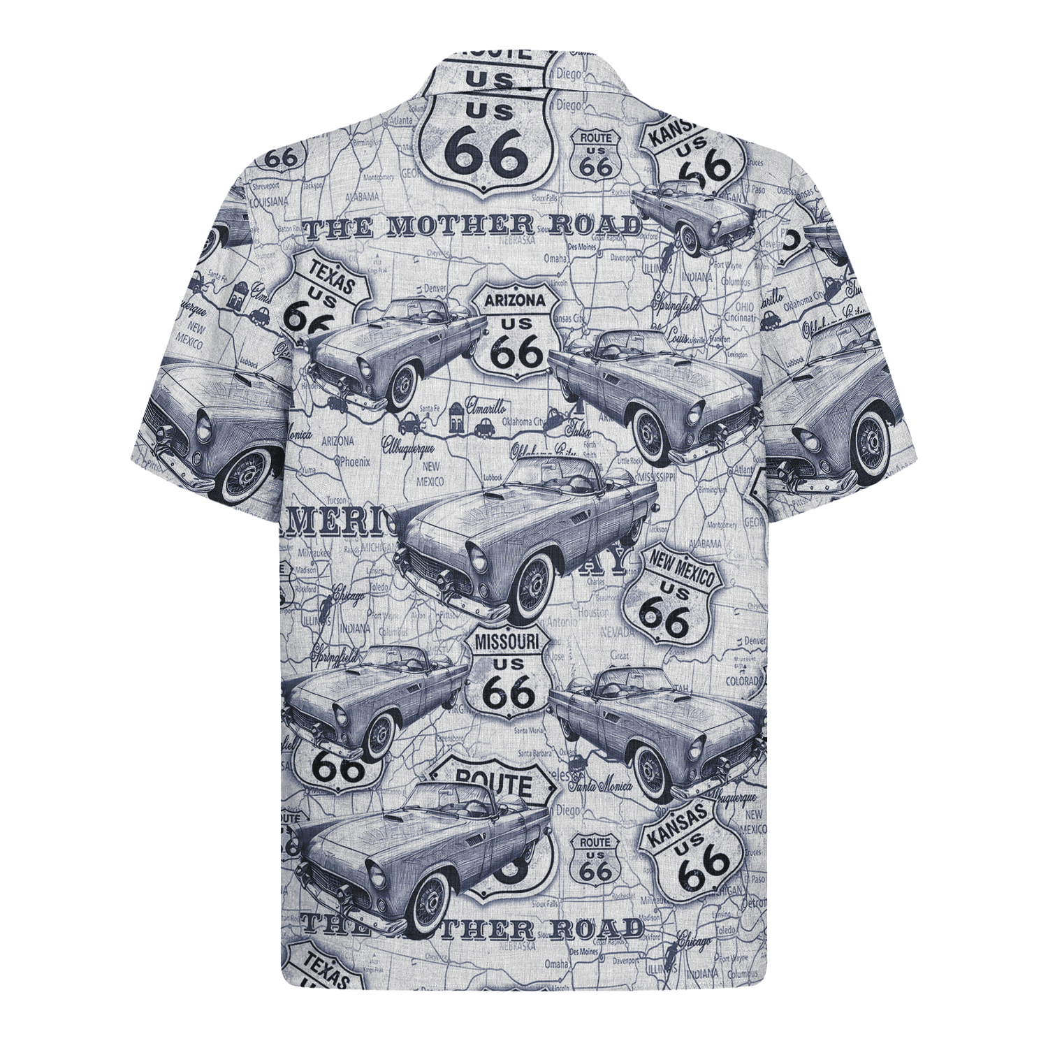 Personalized Hawaiian Shirt – Car Blue Toile De Jouy