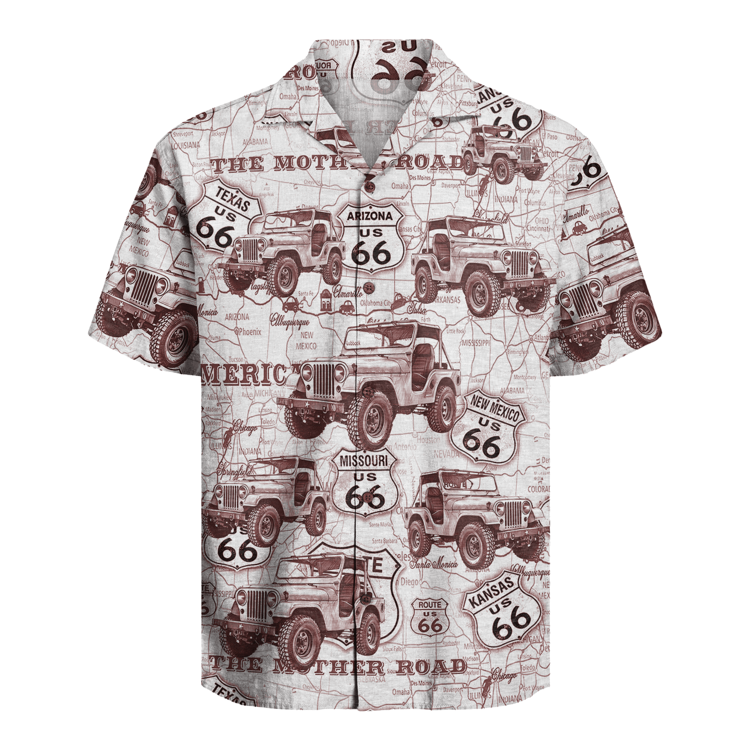 Personalized Hawaiian Shirt – Car Red Toile De Jouy