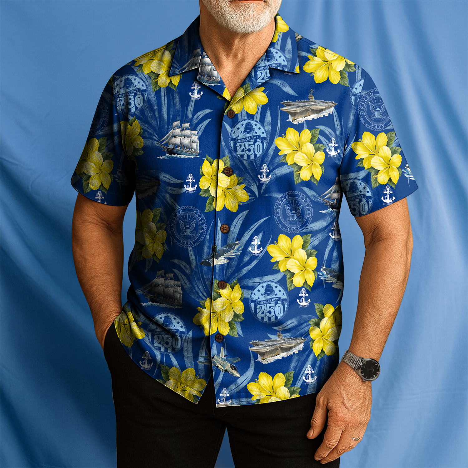 US NAVY 250th Years Of Service Hawaiian Shirt