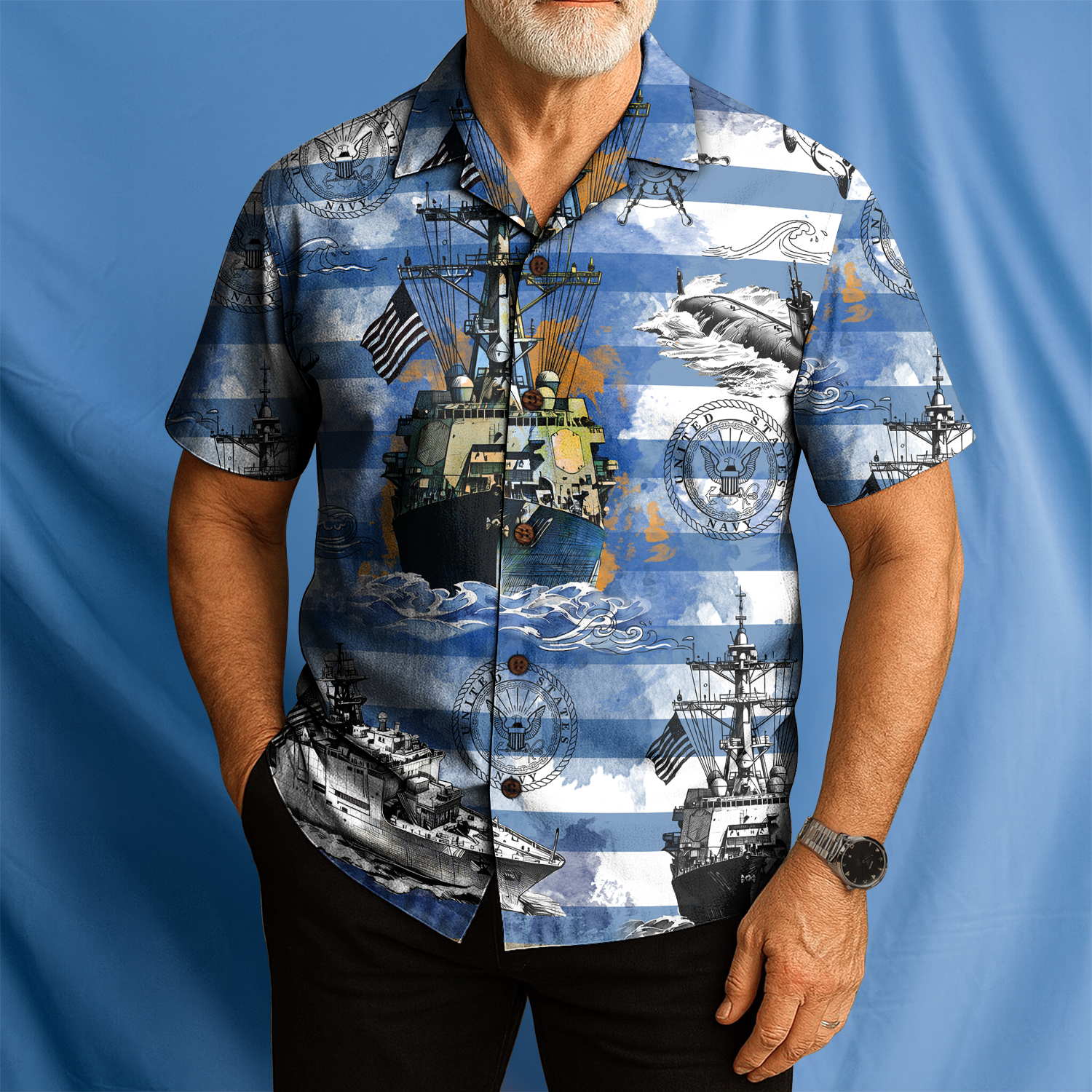 US Navy 250th Years Of Service Hawaiian Shirt