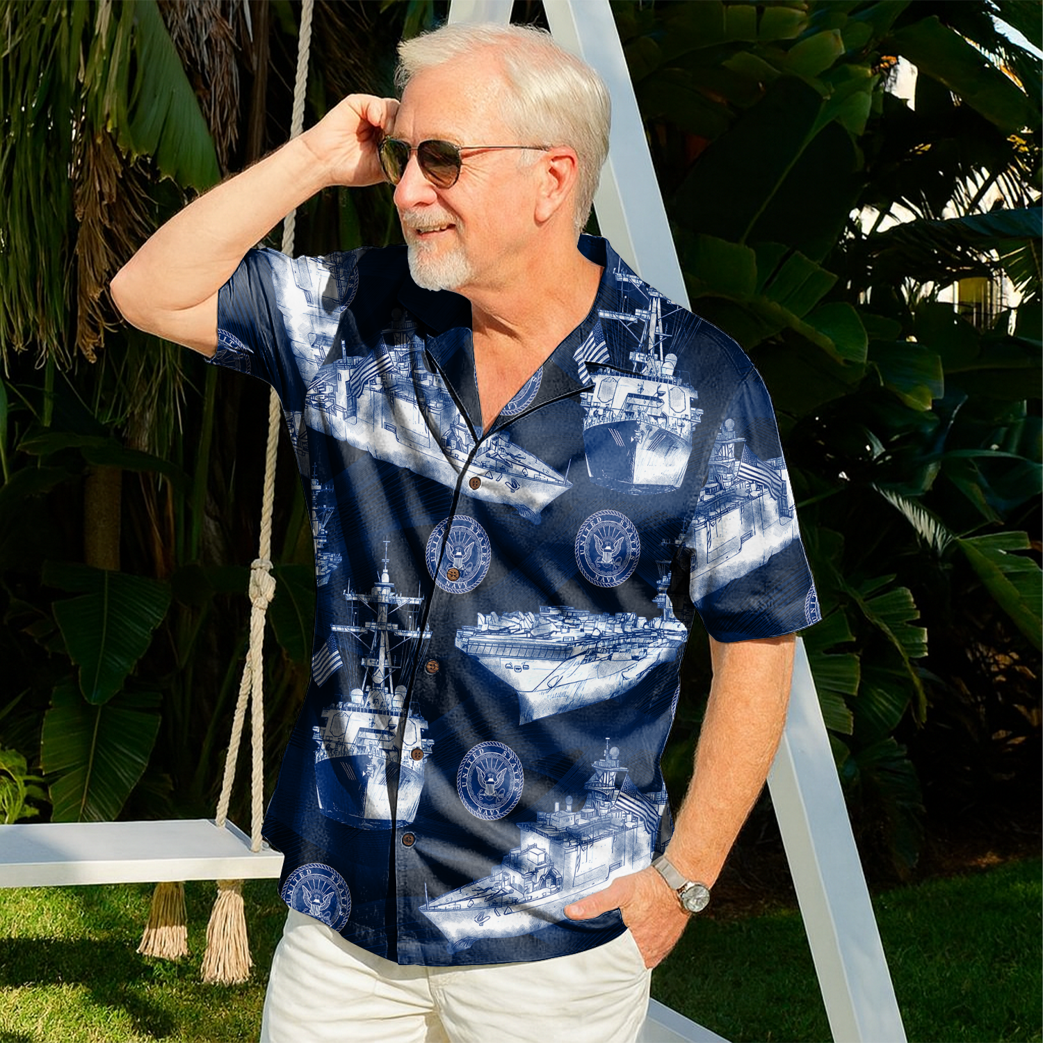 US Navy 250th Years Of Service Hawaiian Shirt
