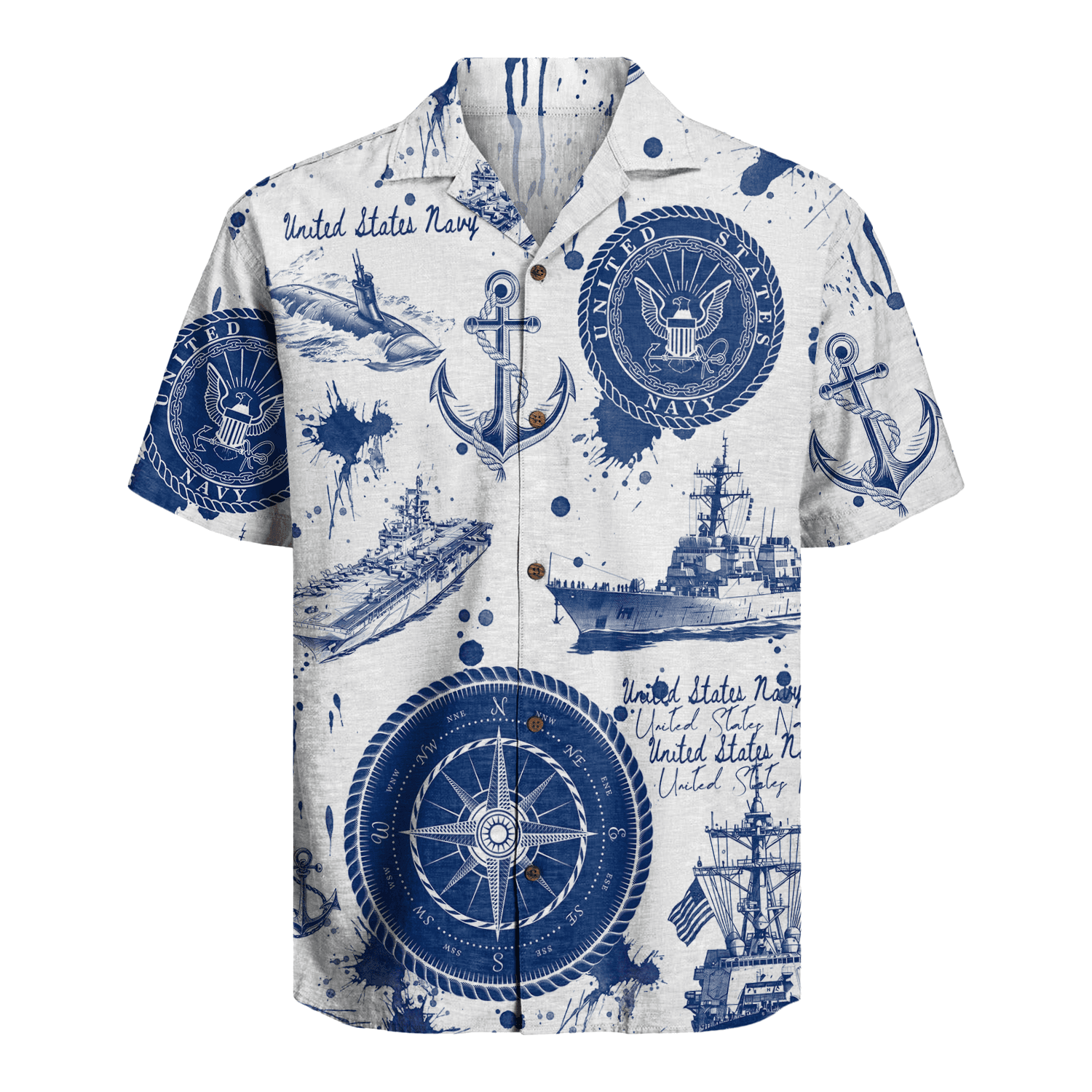 US Navy 250th Years Of Service Hawaiian Shirt