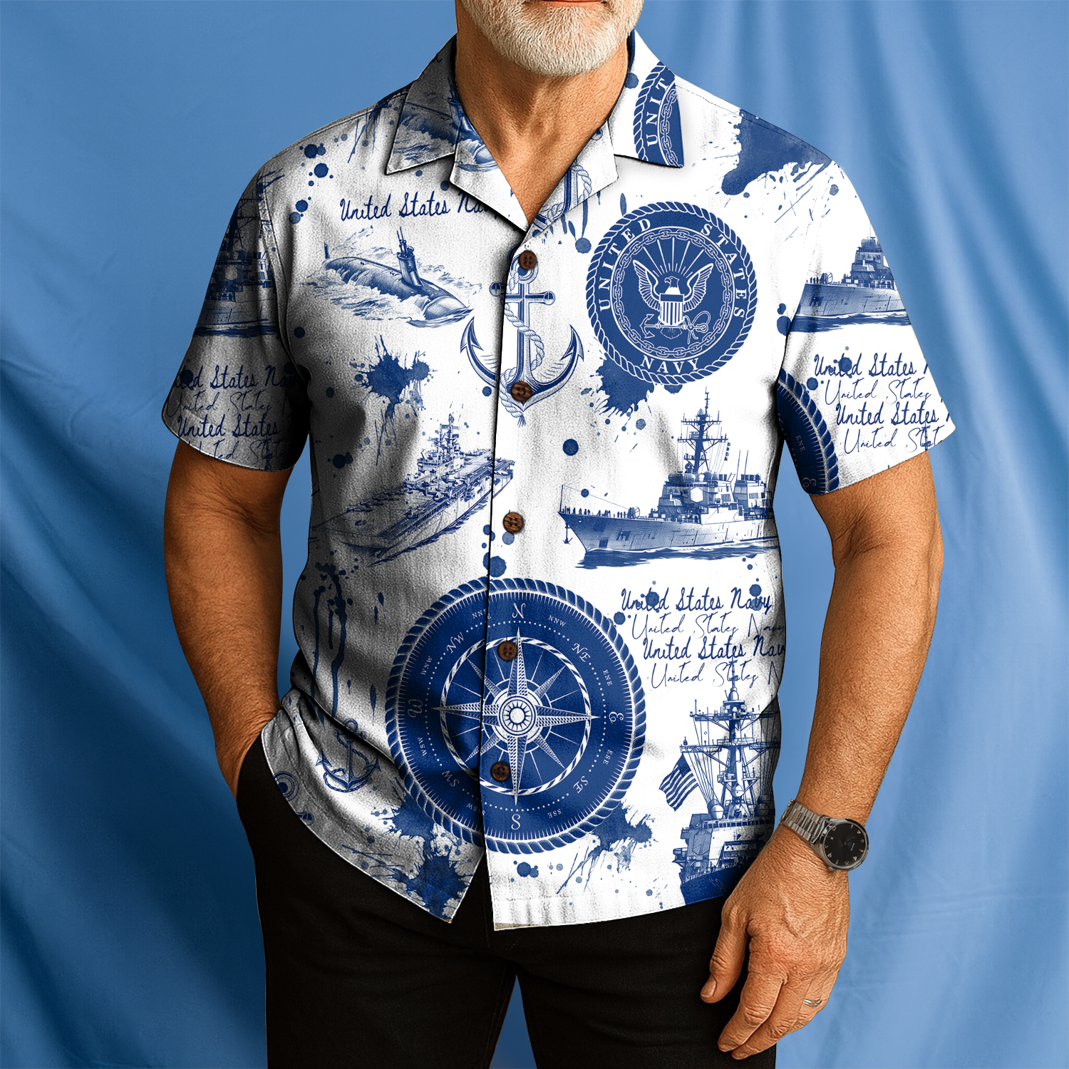 US Navy 250th Years Of Service Hawaiian Shirt