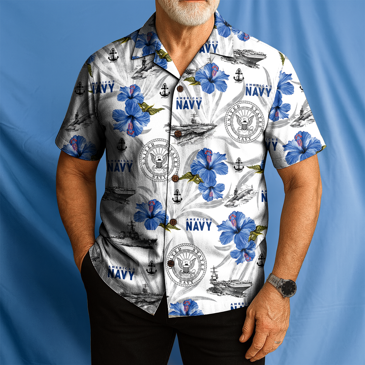 US Navy 250th Years Of Service Hawaiian Shirt
