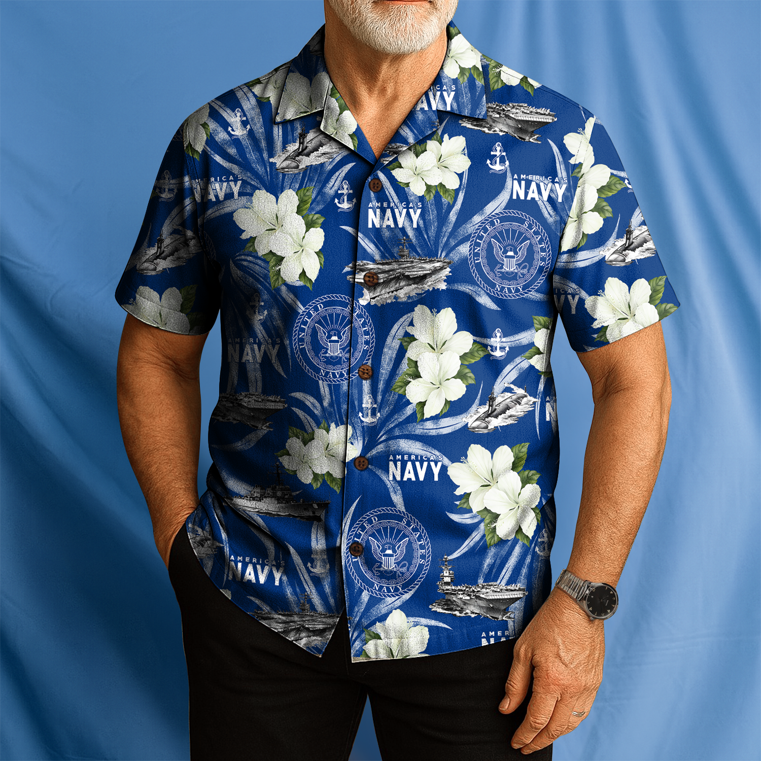 US Navy 250th Years Of Service Hawaiian Shirt