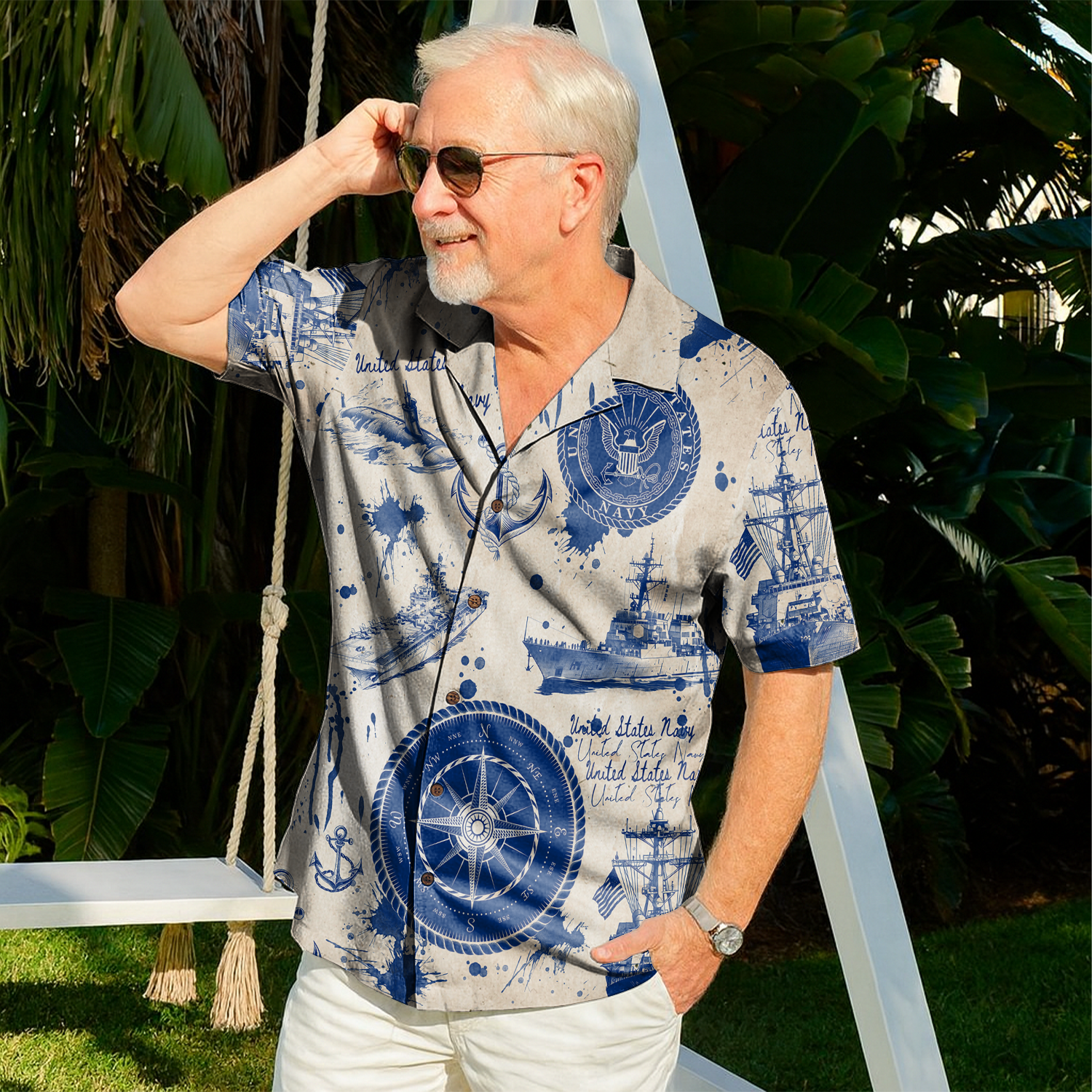 US Navy 250th Years Of Service Hawaiian Shirt