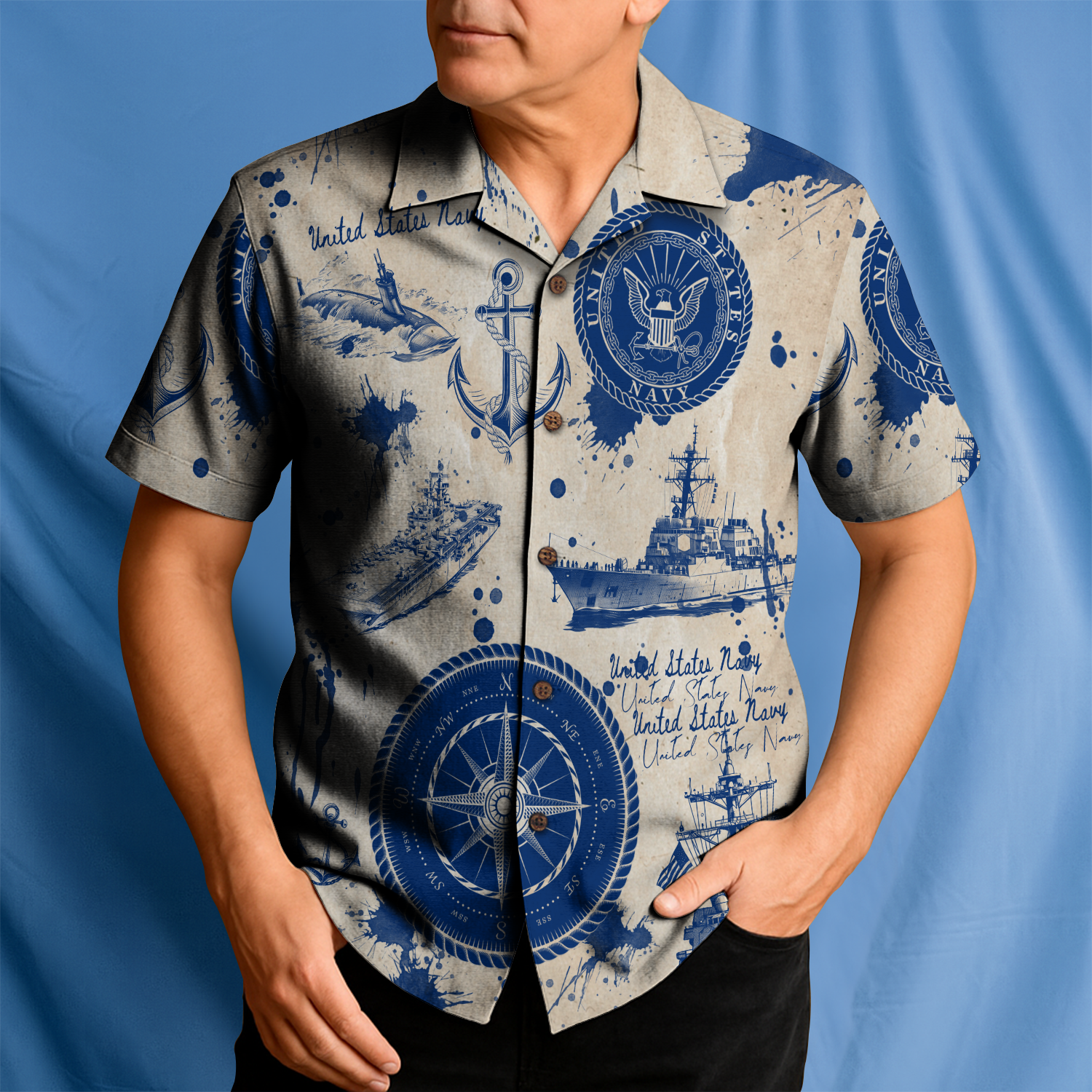 US Navy 250th Years Of Service Hawaiian Shirt
