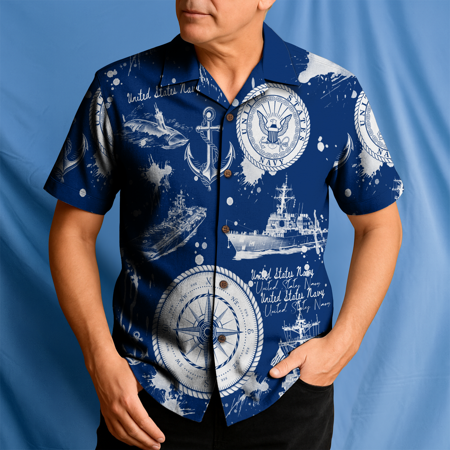 US Navy 250th Years Of Service Hawaiian Shirt