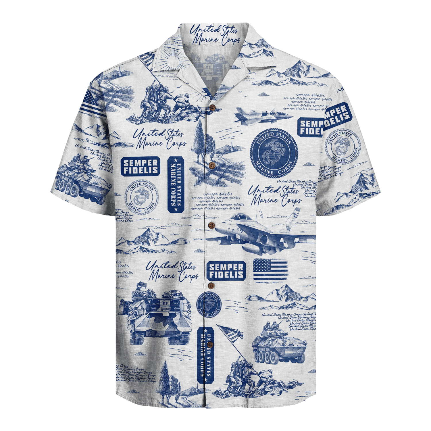 US MARINE 250th Years Of Service Hawaiian Shirt