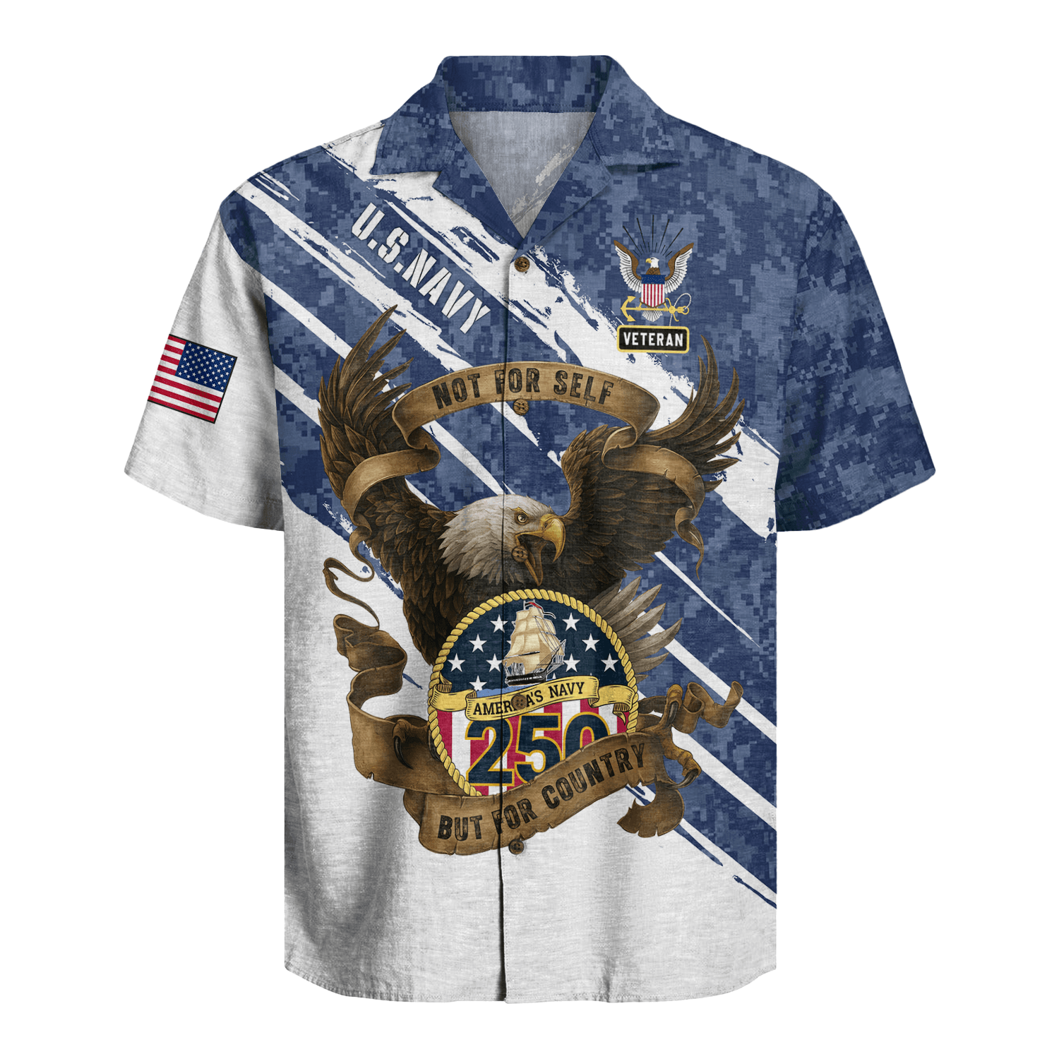 US Navy 250th Years Of Service Hawaiian Shirt