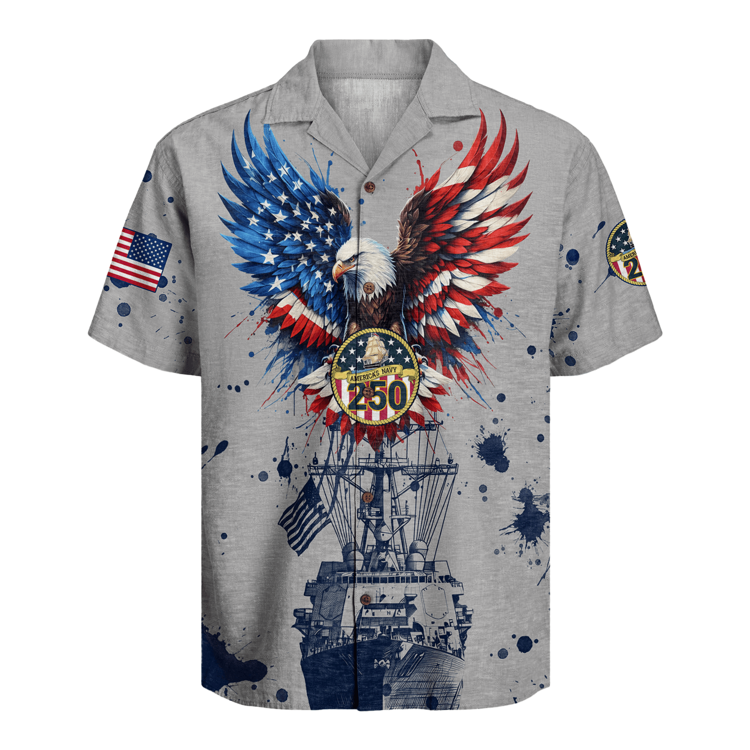 US Navy 250th Years Of Service Hawaiian Shirt