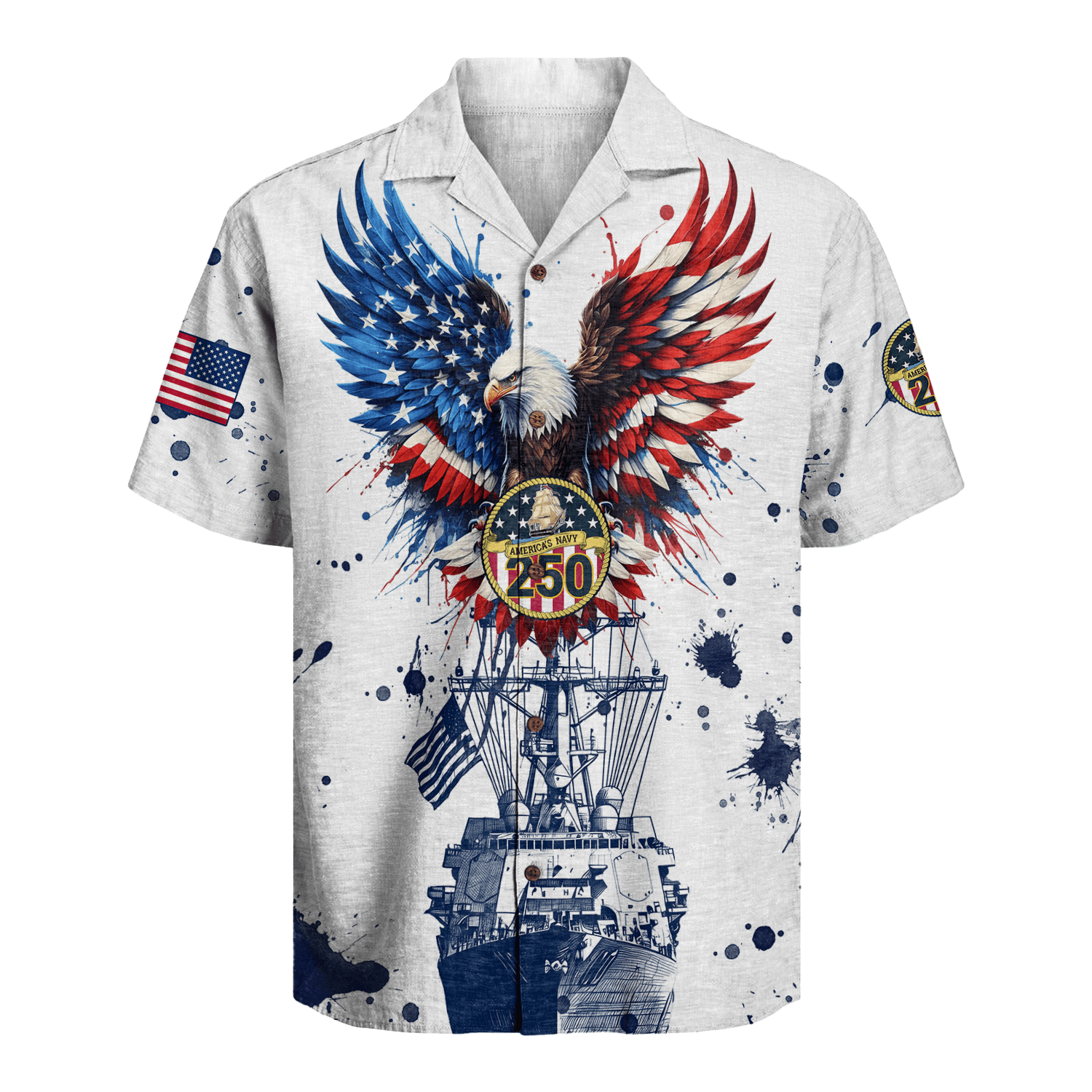 US Navy 250th Years Of Service Hawaiian Shirt
