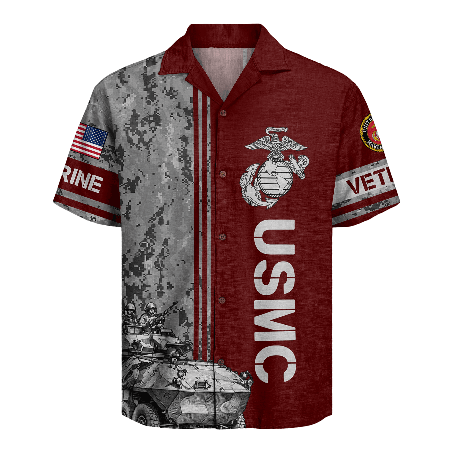 US MARINE 250th Years Of Service Hawaiian Shirt