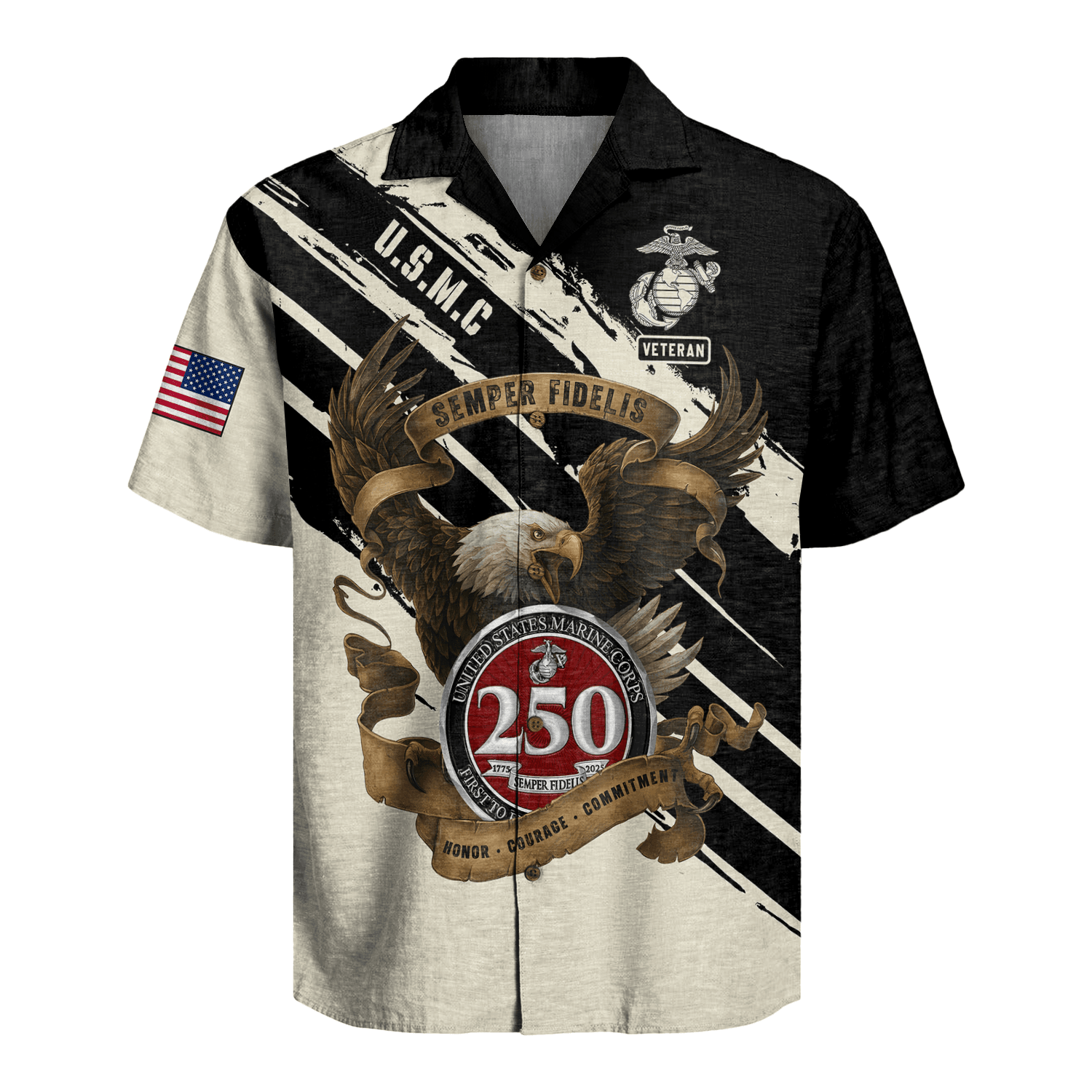US MARINE 250th Years Of Service Hawaiian Shirt