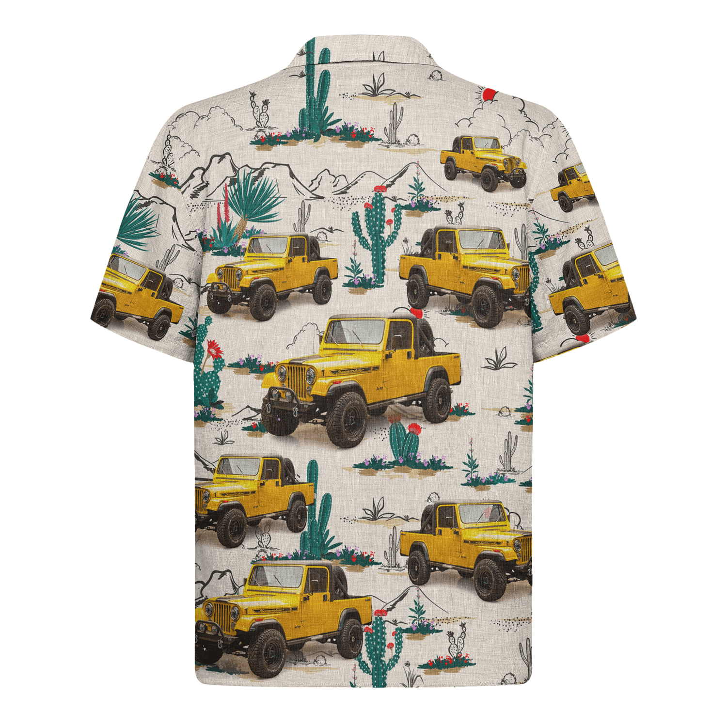 Personalized Hawaiian Shirt With Cars – Desert White