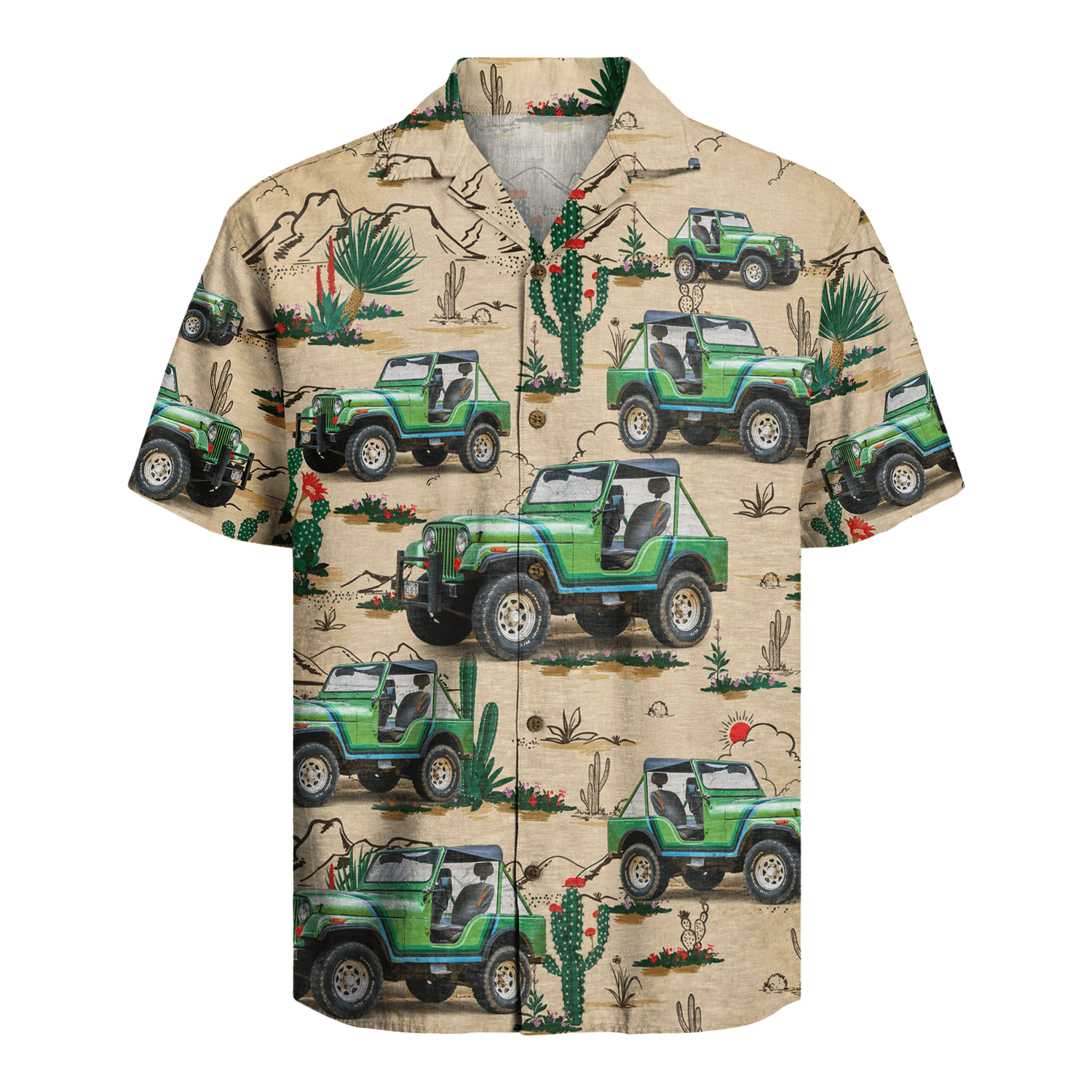 Personalized Hawaiian Shirt With Cars – Desert