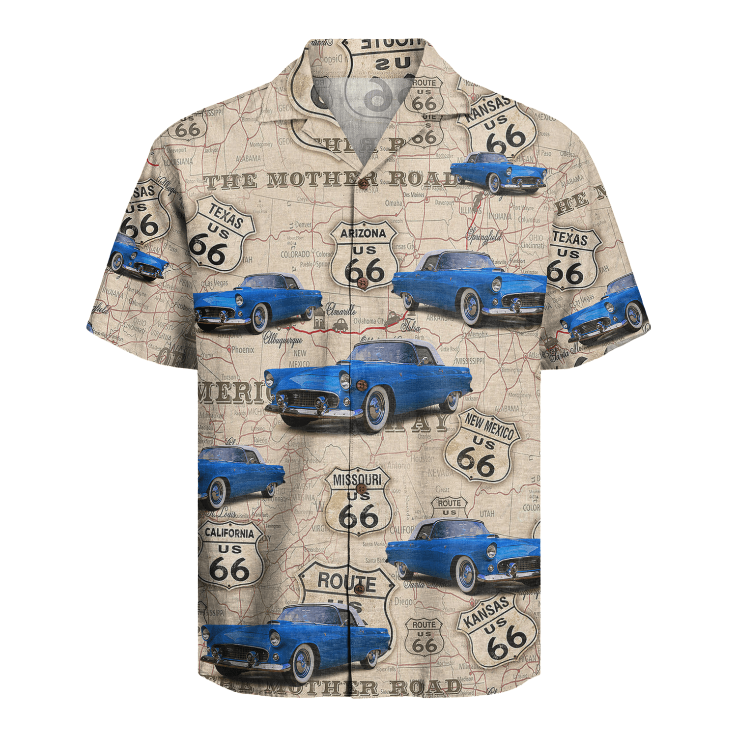 Personalized Hawaiian Shirt With Cars – Route66