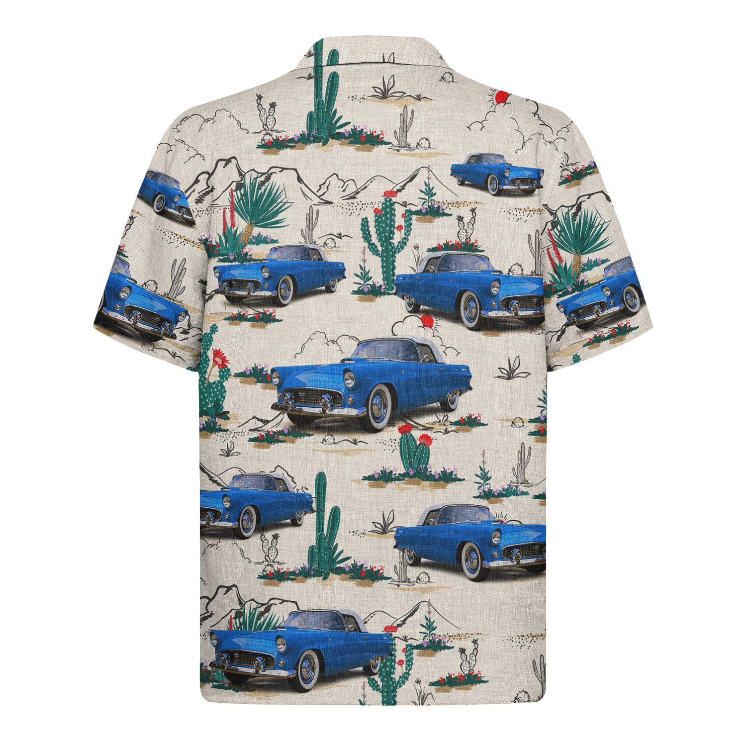 Personalized Hawaiian Shirt With Cars – Desert White