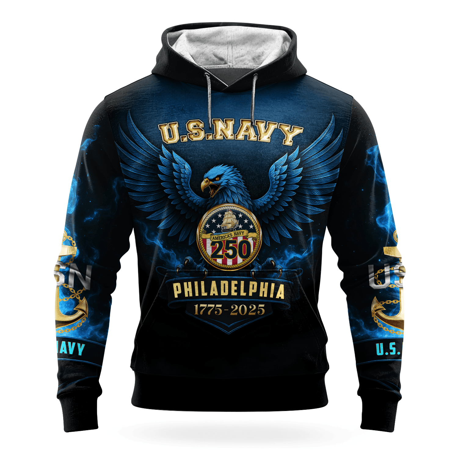 US NAVY 250th Years Of Service All-over Hoodie