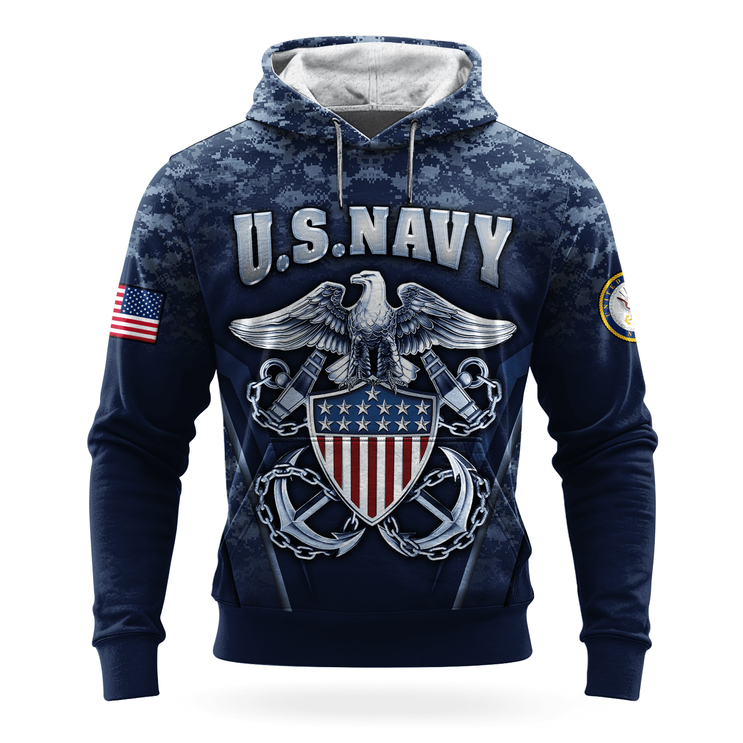 US NAVY 250th Years Of Service All-over Hoodie