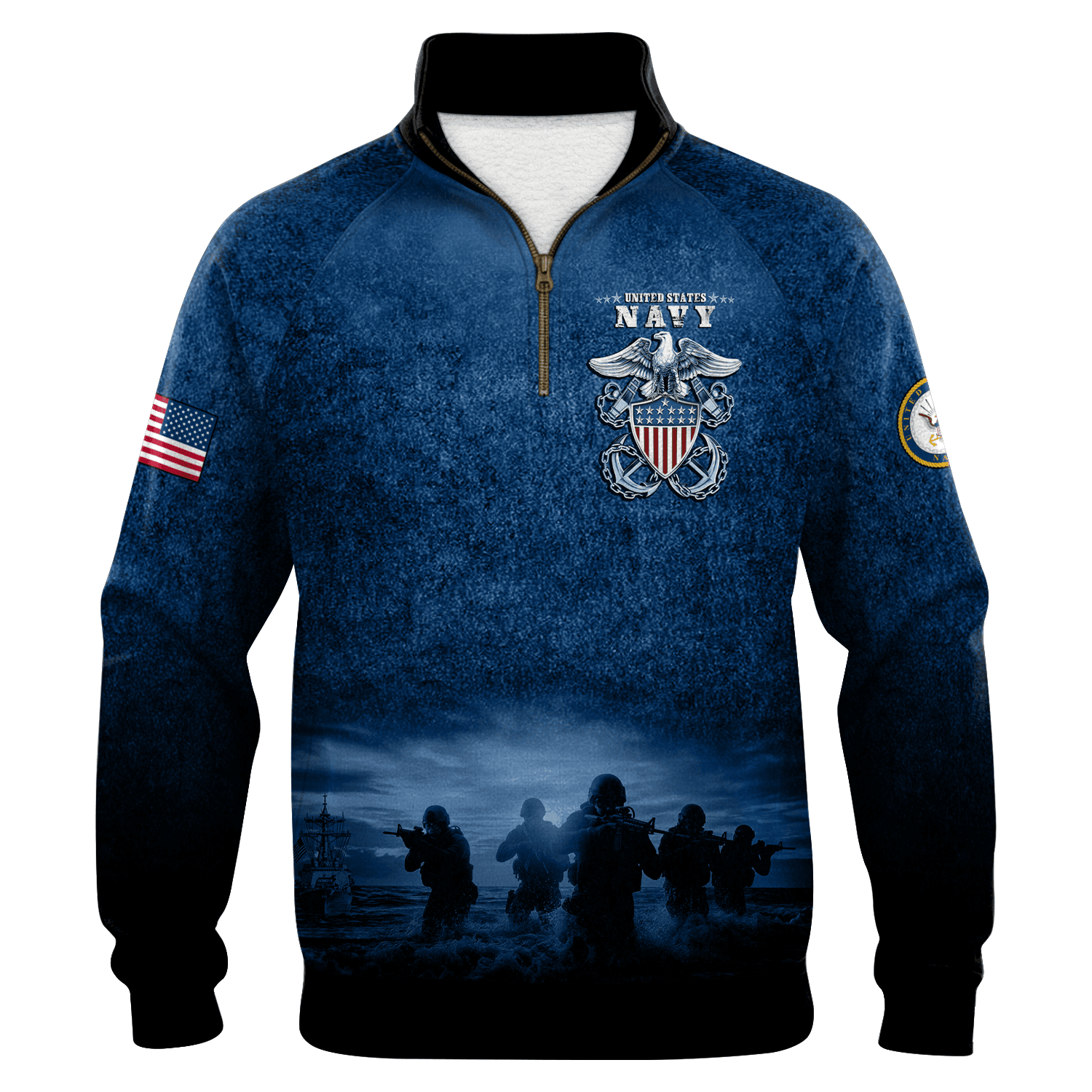 US Navy 250th Years Of Service Quarter Zip Sweatshirt