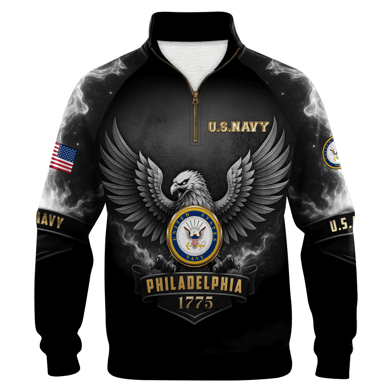 US Navy 250th Years Of Service Quarter Zip Sweatshirt