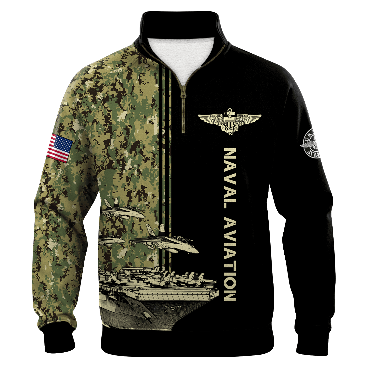 US Navy Naval Aviation Quarter Zip Sweatshirt