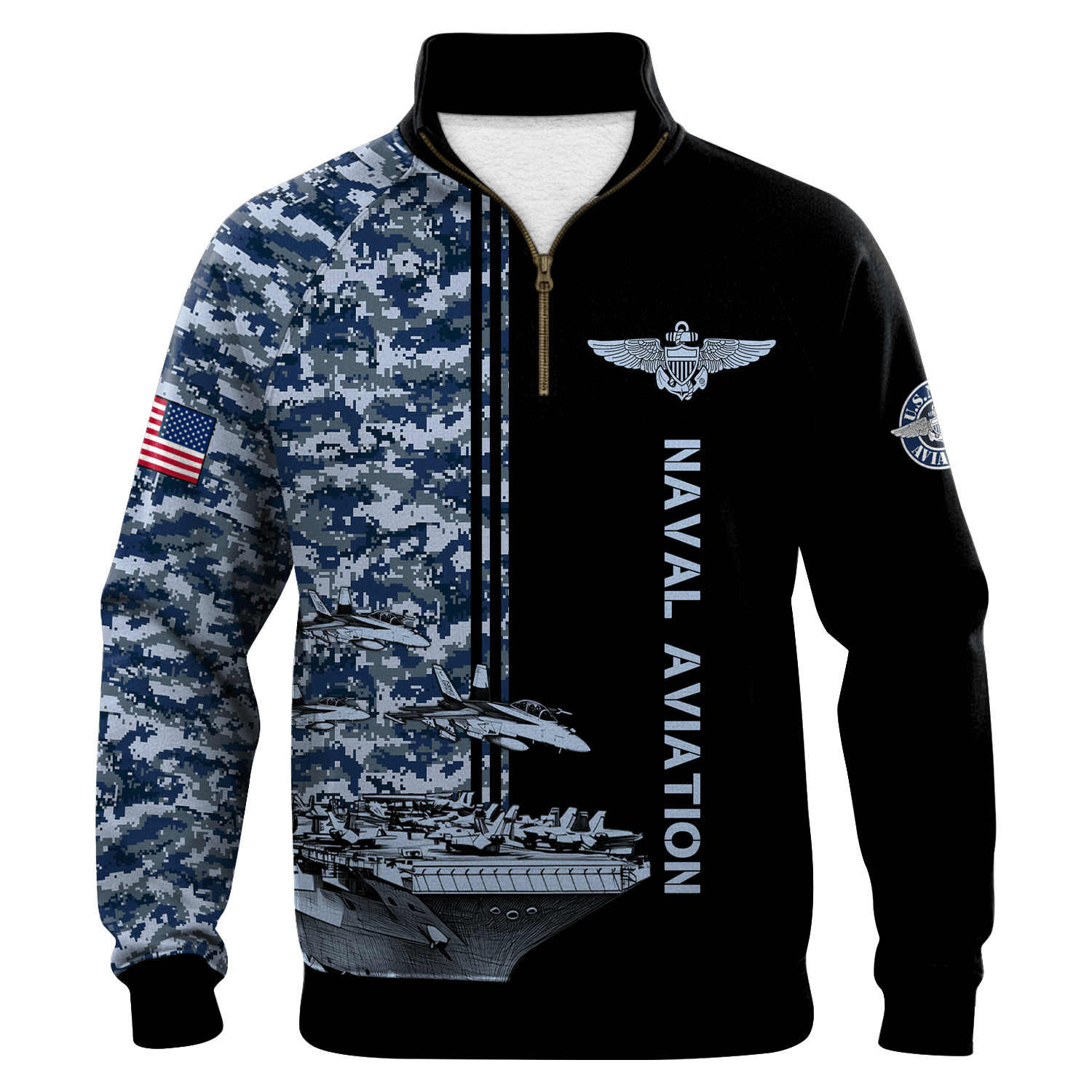 US Navy Naval Aviation Quarter Zip Sweatshirt