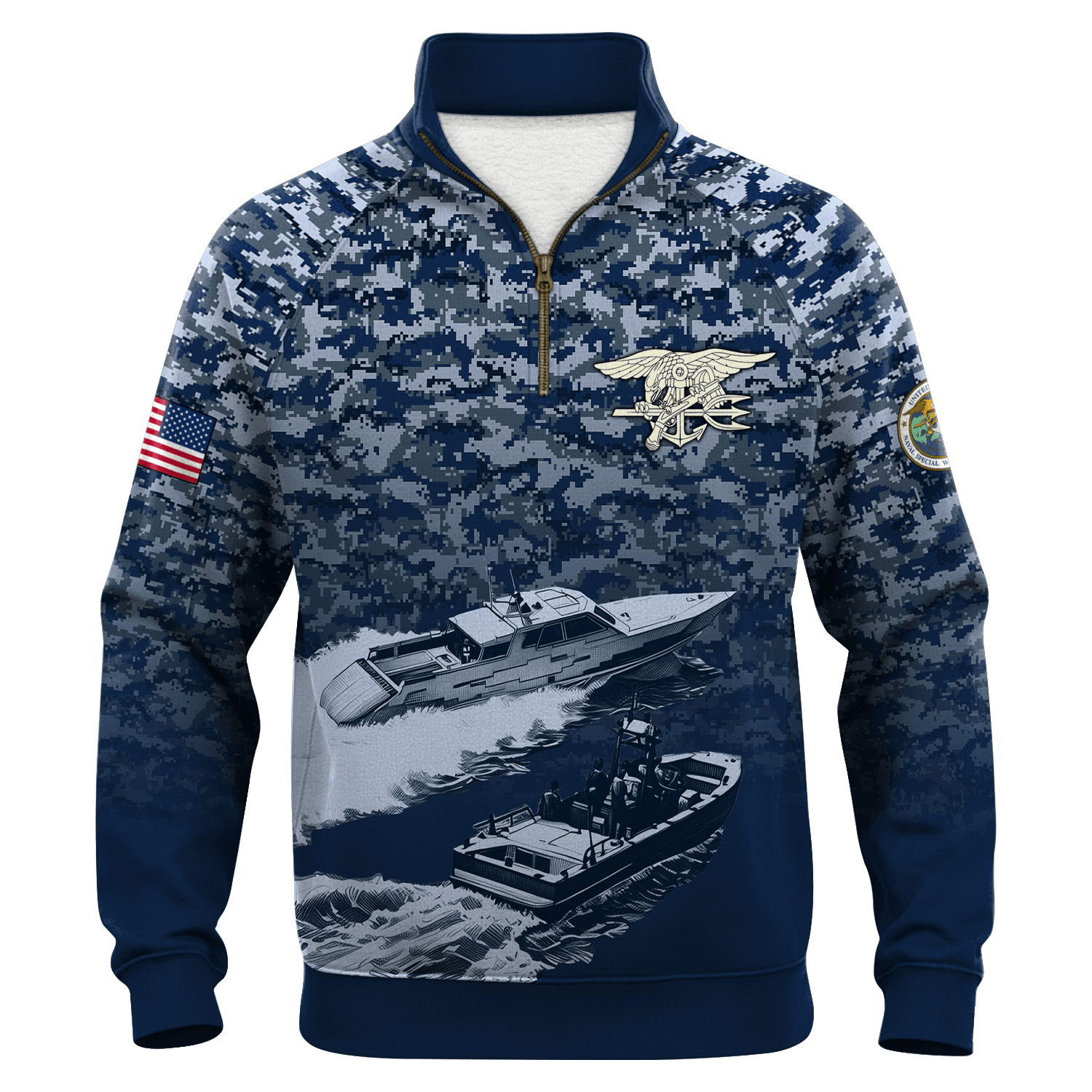 US Navy Naval Special Warface Quarter Zip Sweatshirt