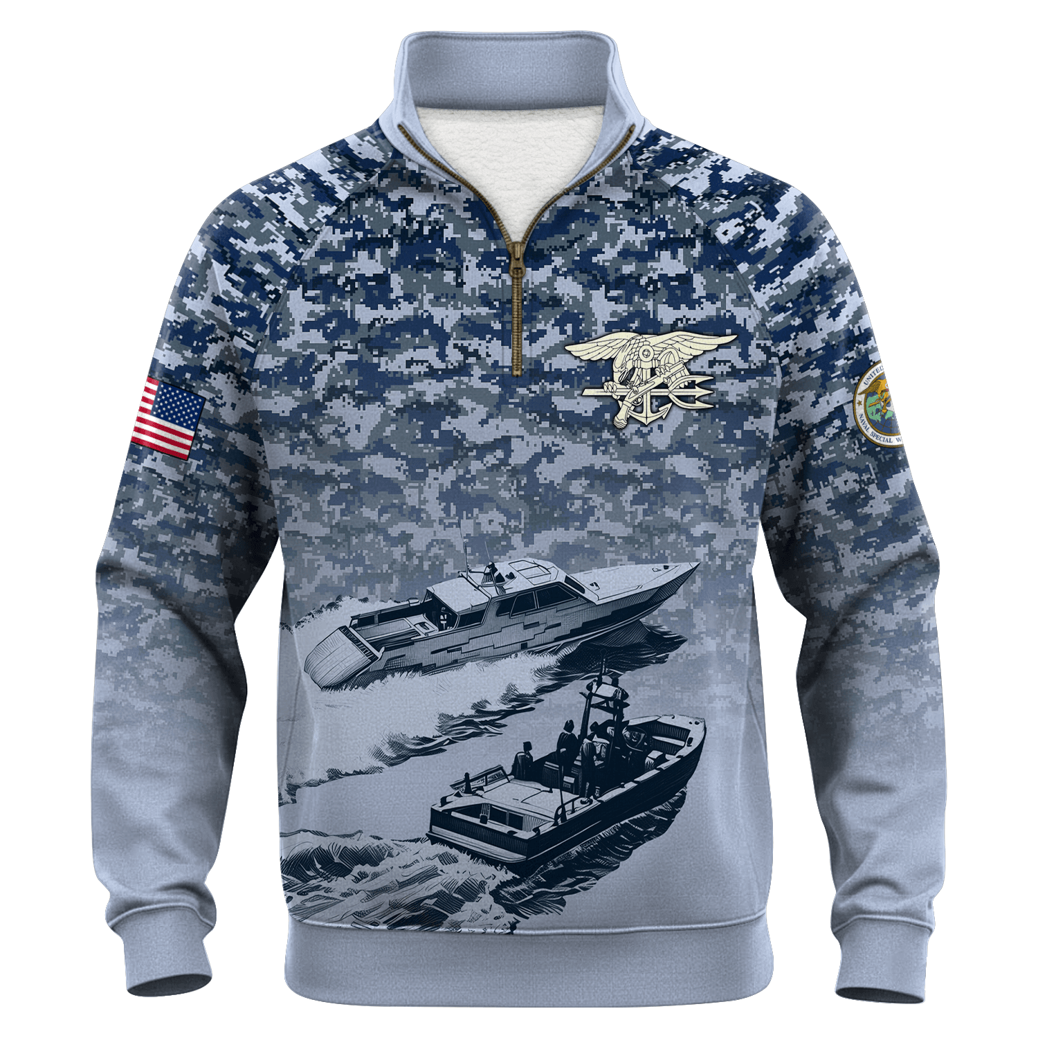 US Navy Naval Special Warface Quarter Zip Sweatshirt