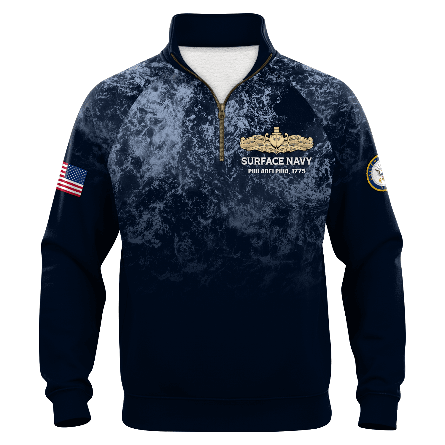 US Navy Suface Warface Quarter Zip Sweatshirt