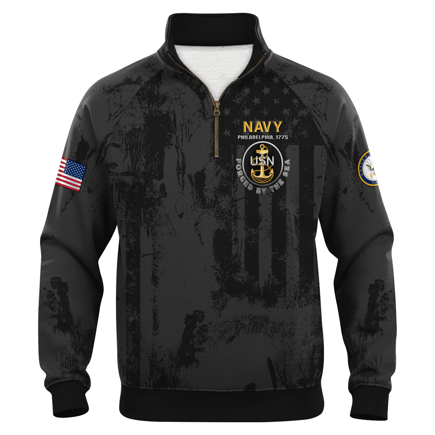 US Navy 250th Years Of Service Quarter Zip Sweatshirt