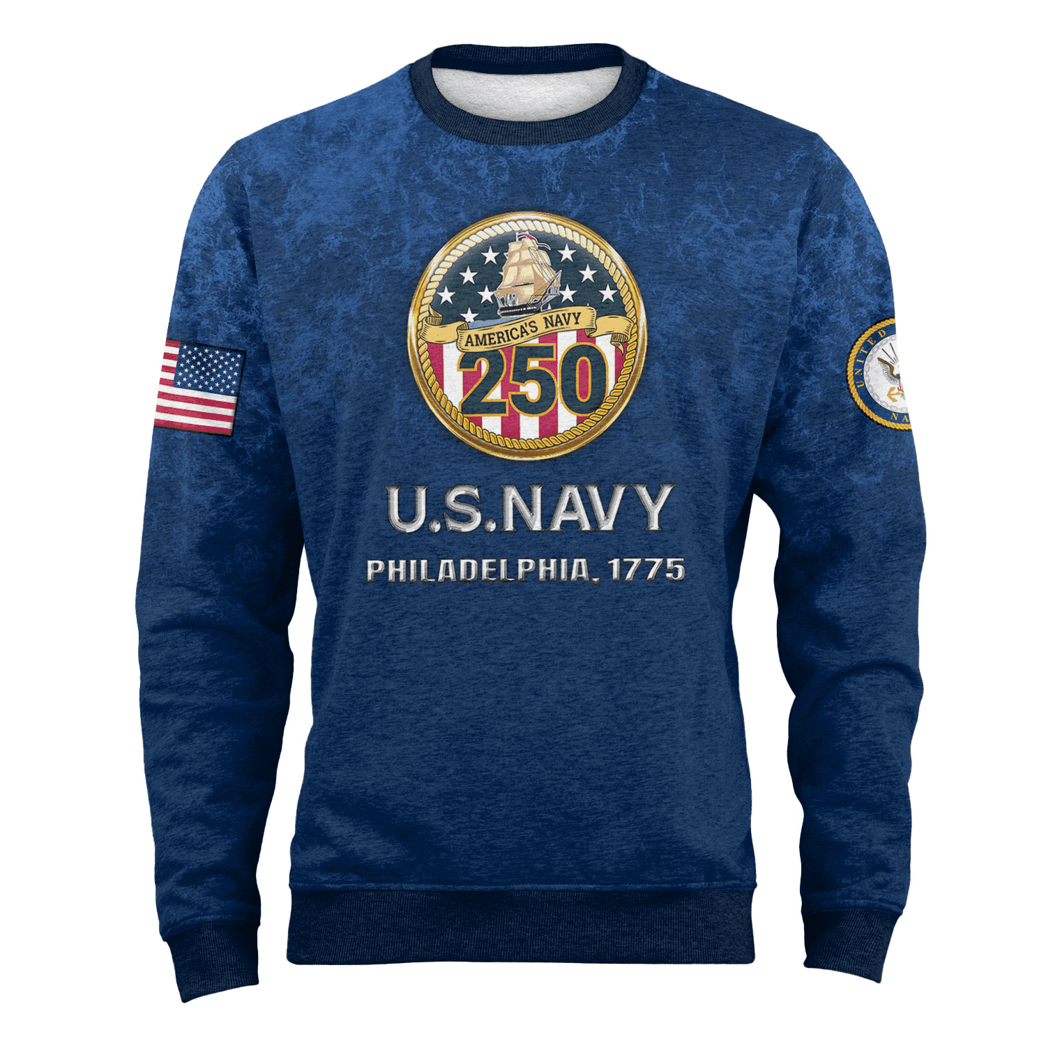 US NAVY 250th Years Of Service Fleece Sweatshirt