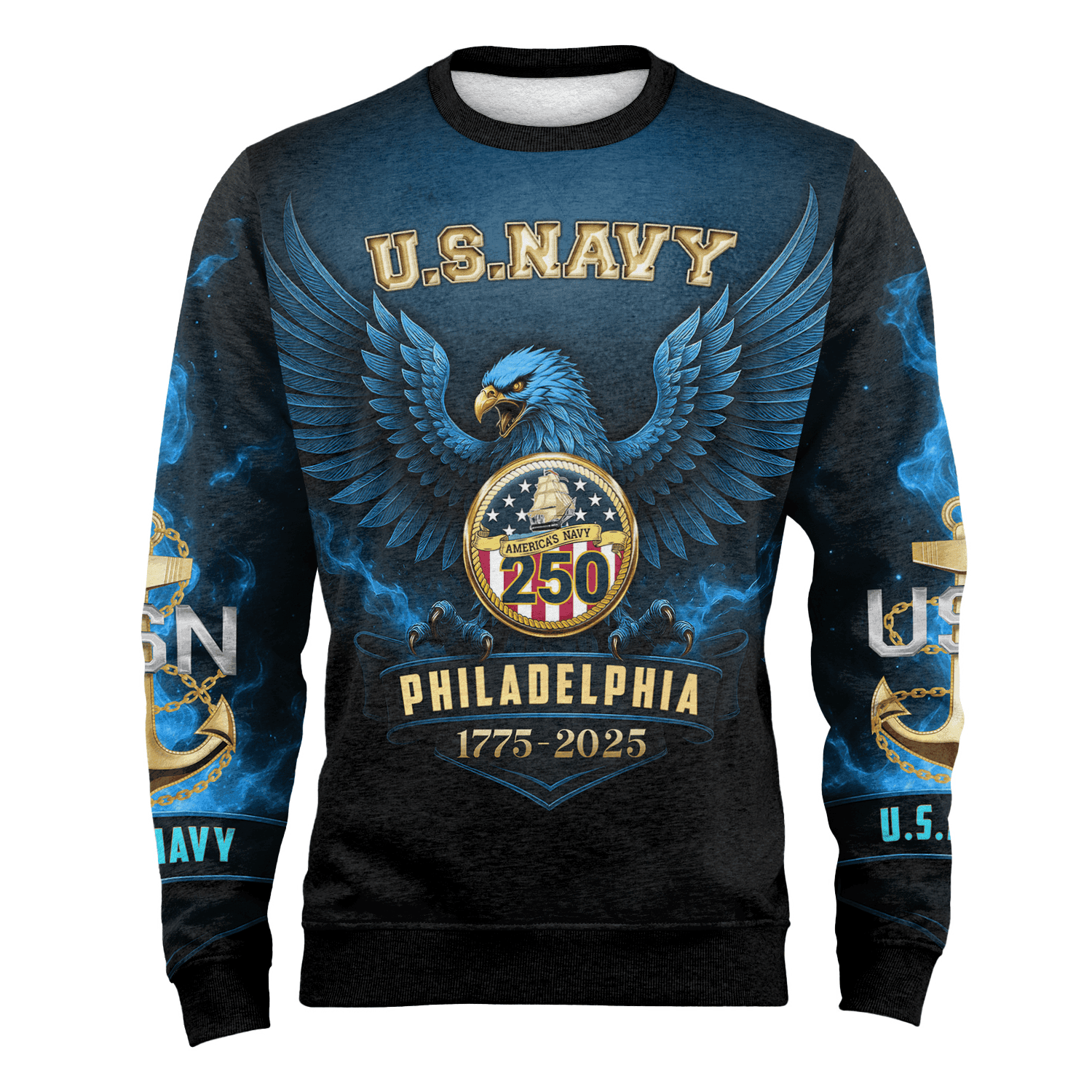 US NAVY 250th Years Of Service Fleece Sweatshirt