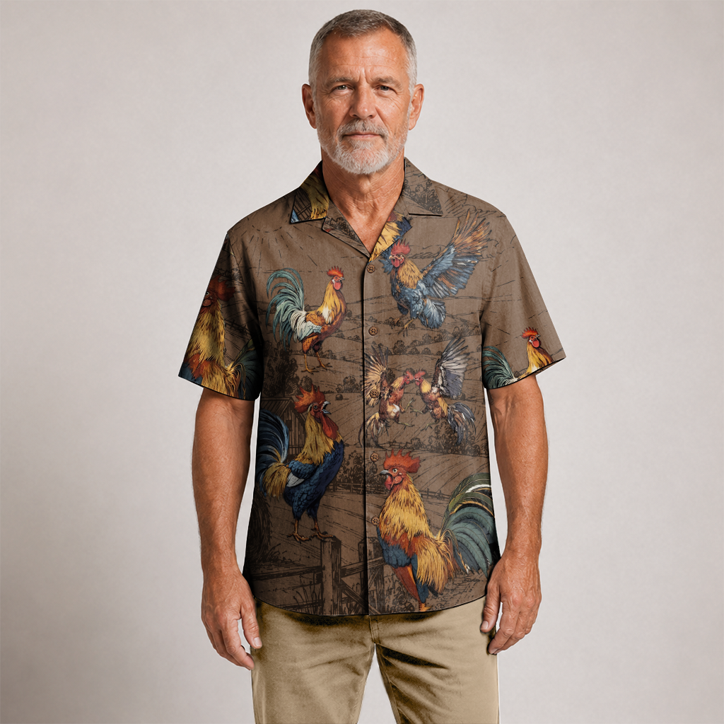 Agriculture Hawaiian Shirt for Men - Farm Life Print