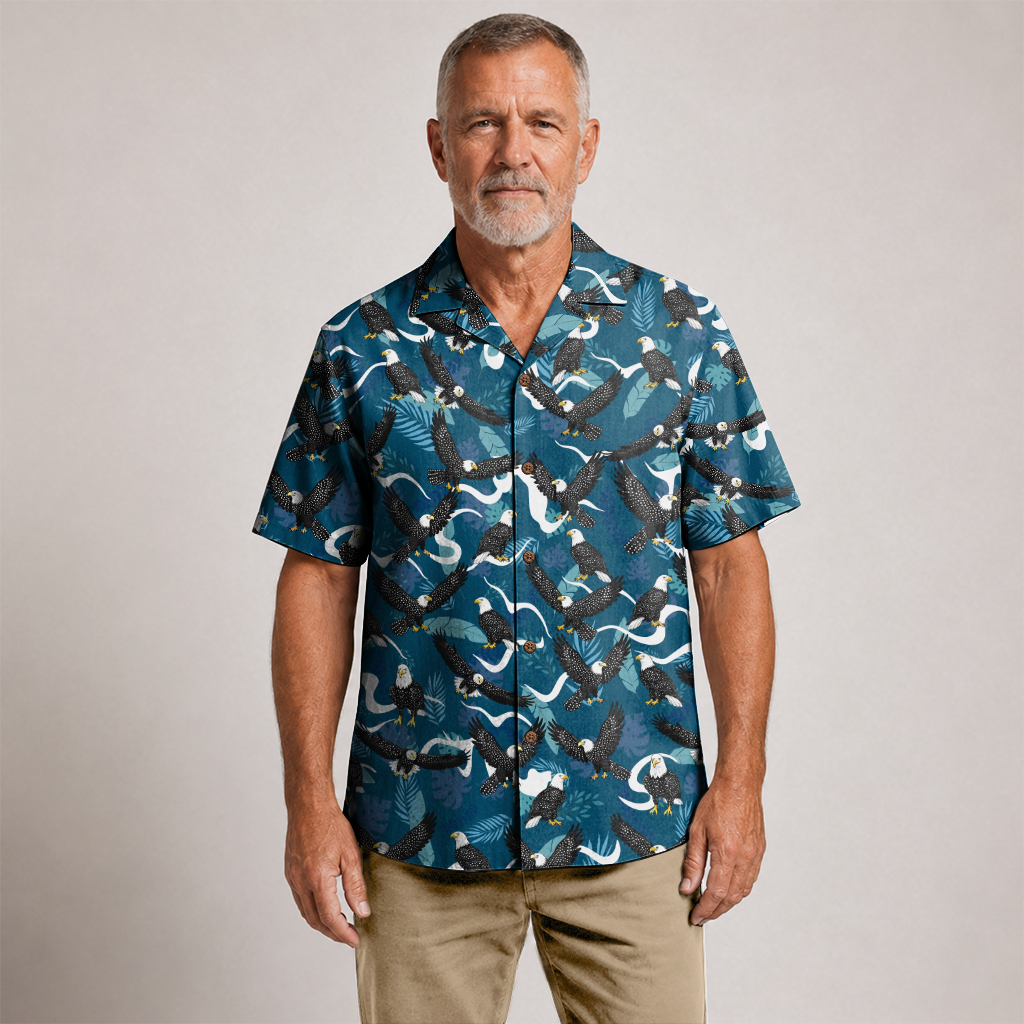 Bird Watching Summer Shirt for Men - Hawaiian Bird Button-Up
