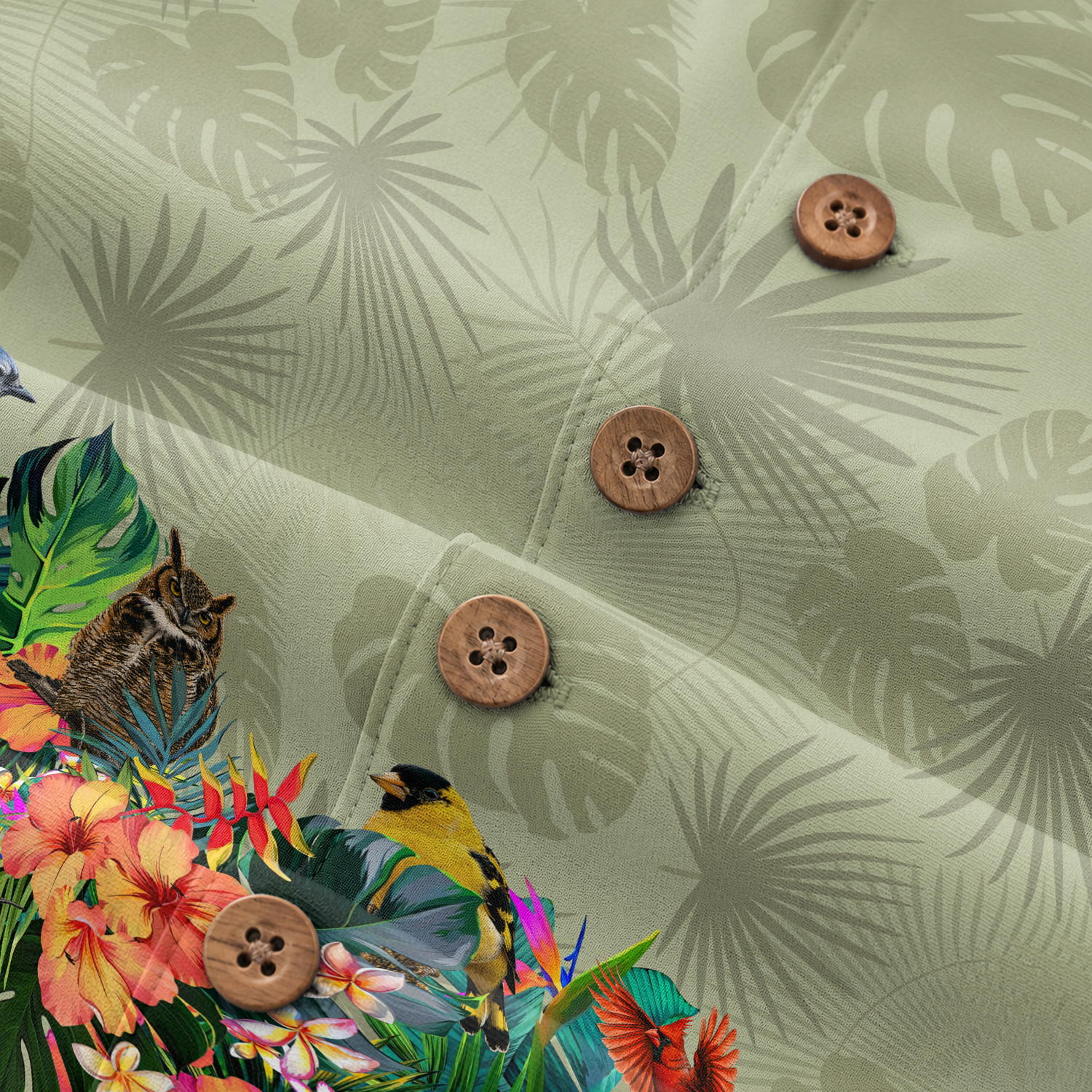 Bird Watching Summer Shirt for Men - Hawaiian Bird Button-Up