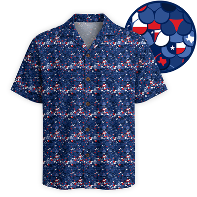 Patriotic Peaches of Texas Hawaiian Shirt - Navy Edition