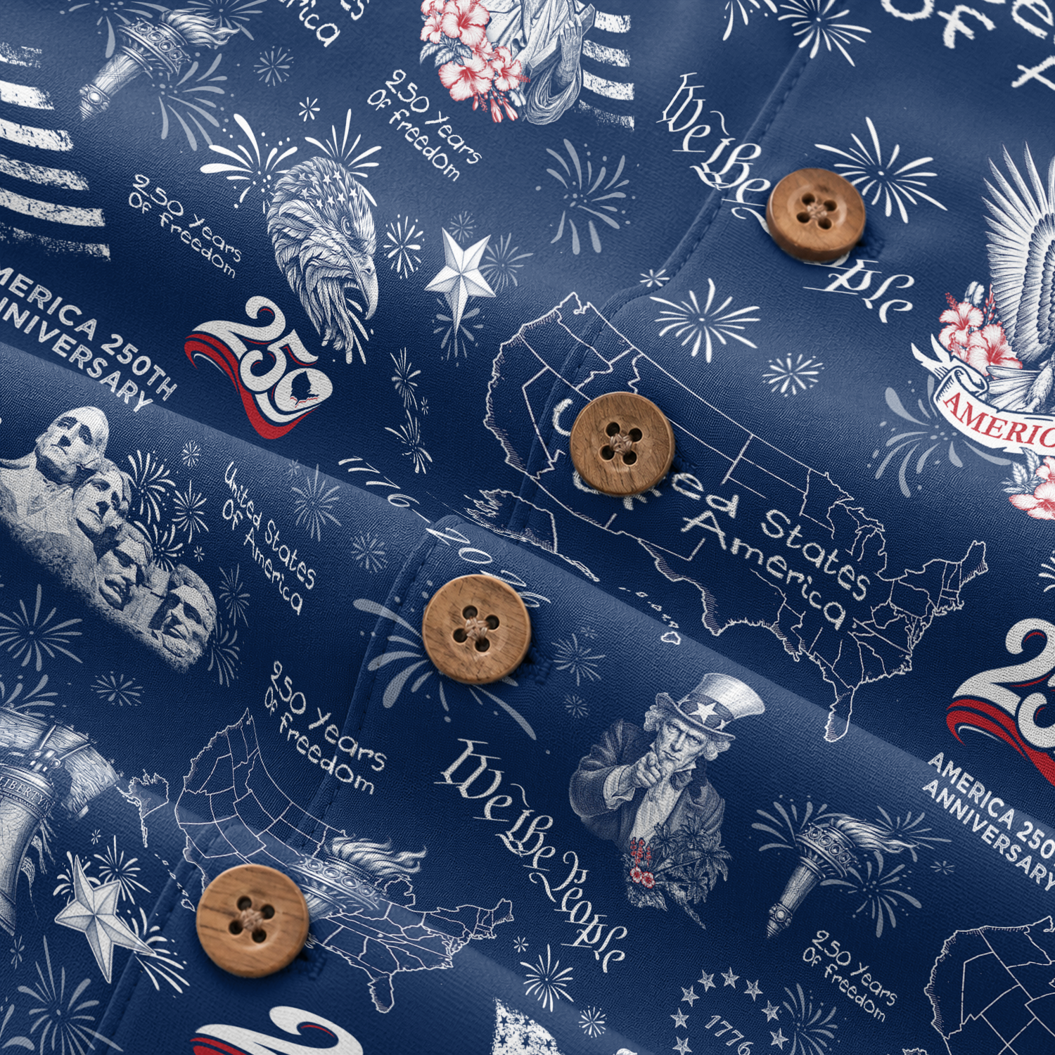 America 250 Years Of Freedom Hawaiian Shirt