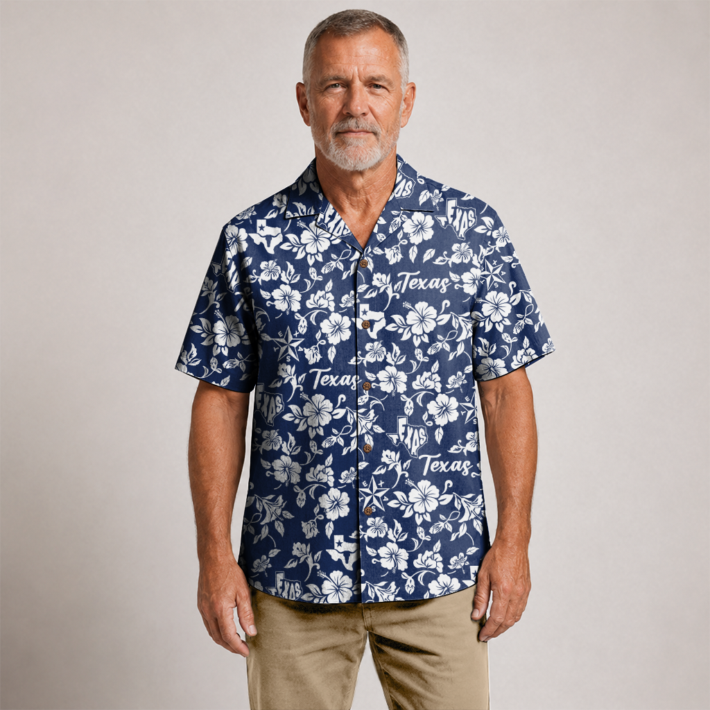 Men's Texas Hawaiian Shirt - Western Button-Up