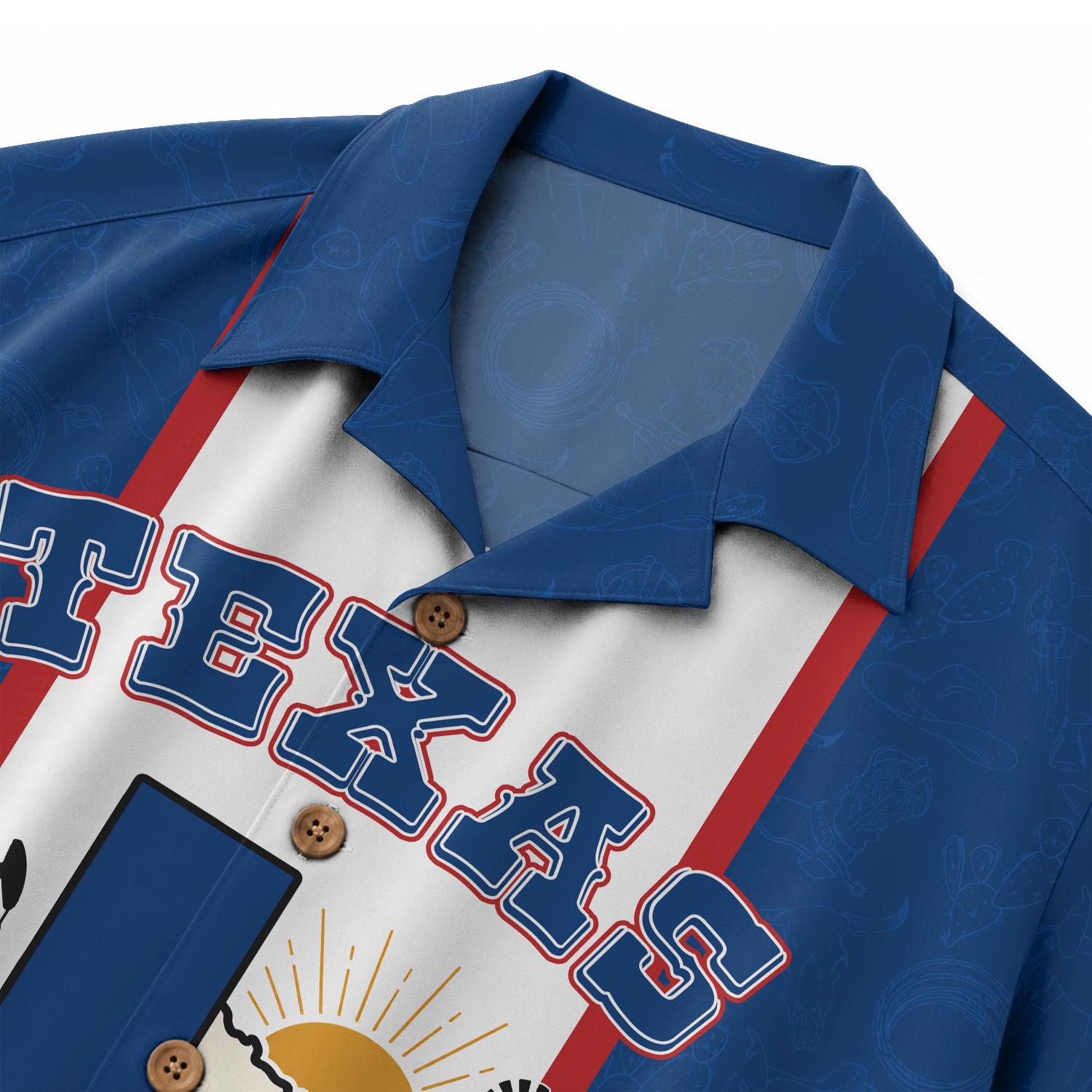 Texas Hawaiian Shirt for Men - Western Print Button-Up