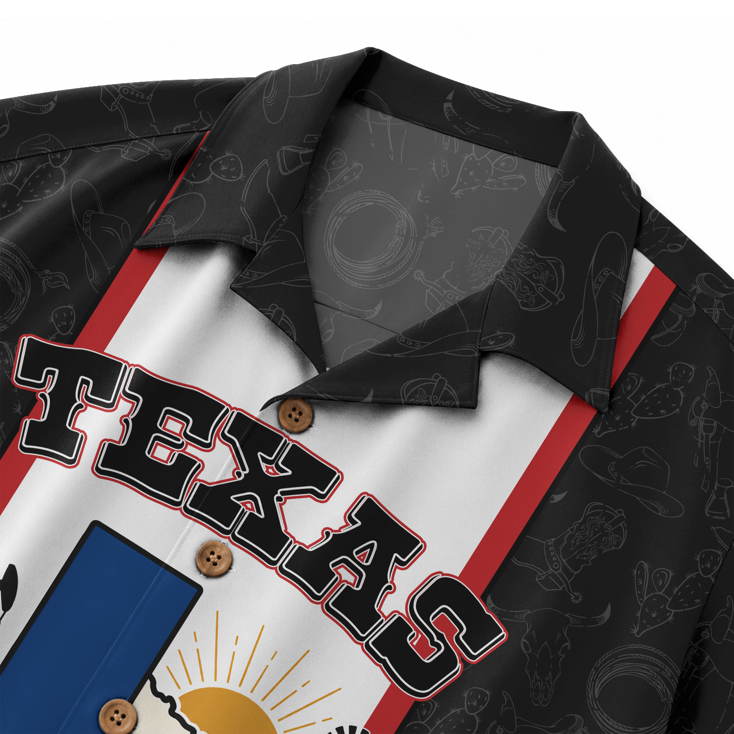 Men's Texas Hawaiian Shirt - Western Button-Up