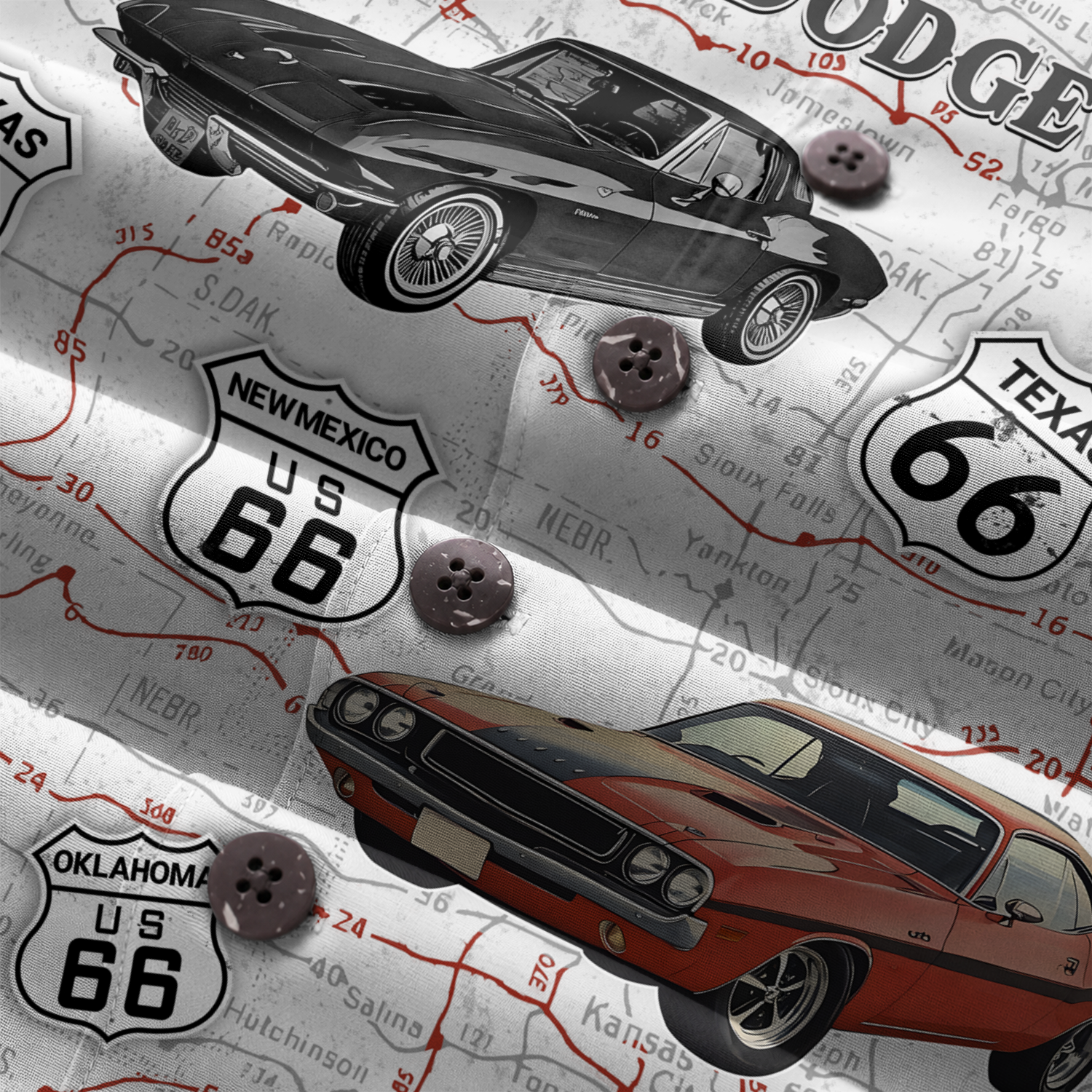Classic Car Shirt for Men - Vintage Car Hawaiian Short Sleeve Button Down