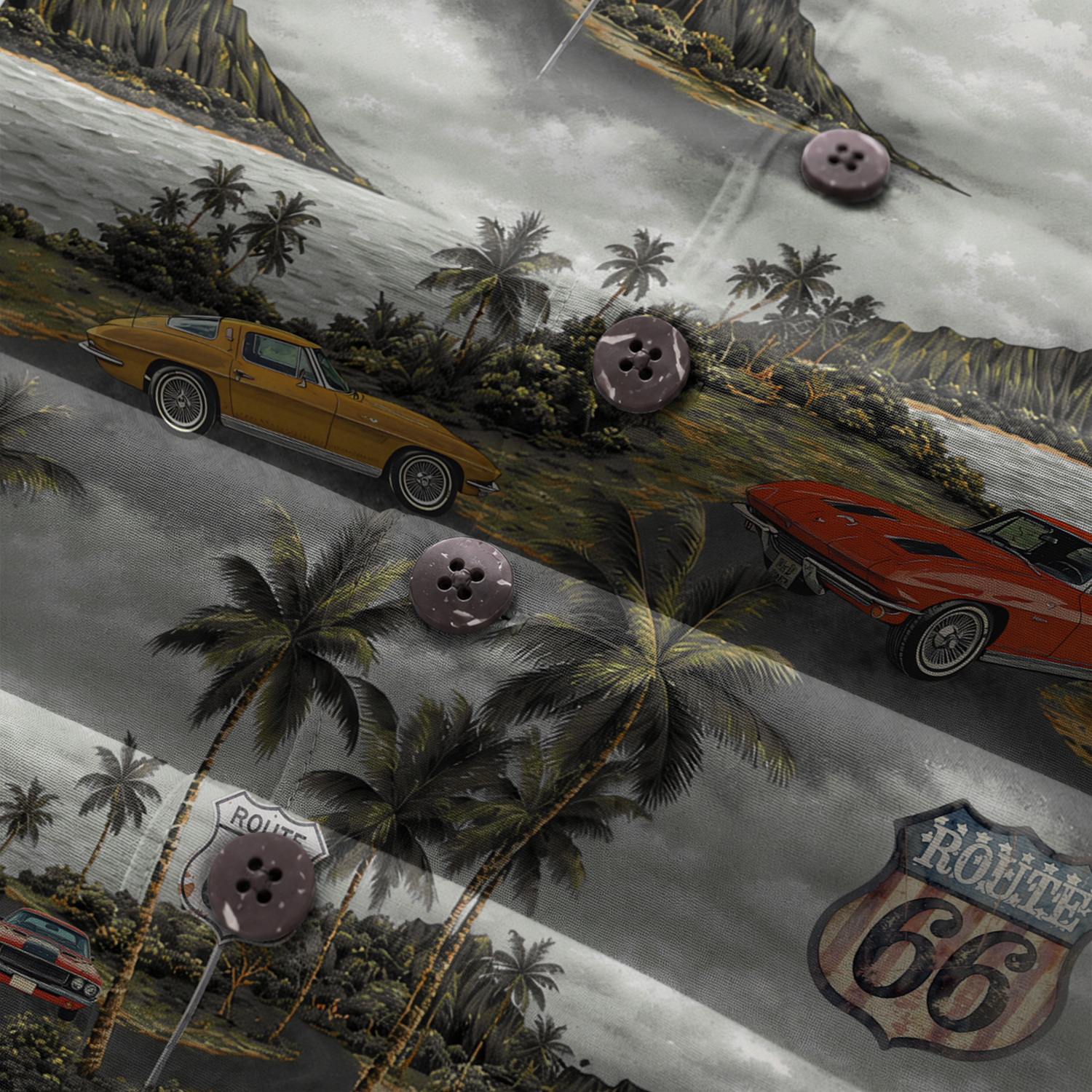Classic Car Shirt for Men - Vintage Car Hawaiian Short Sleeve Button Down