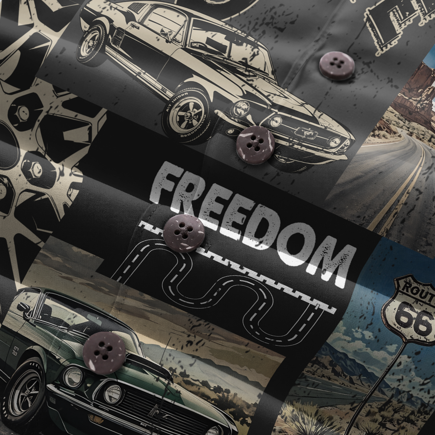 Classic Car Shirt for Men - Vintage Car Hawaiian Short Sleeve Button Down