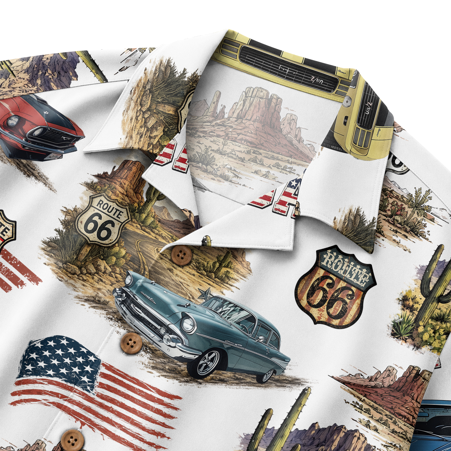 Classic Car Shirt for Men - Vintage Car Hawaiian Short Sleeve Button Down