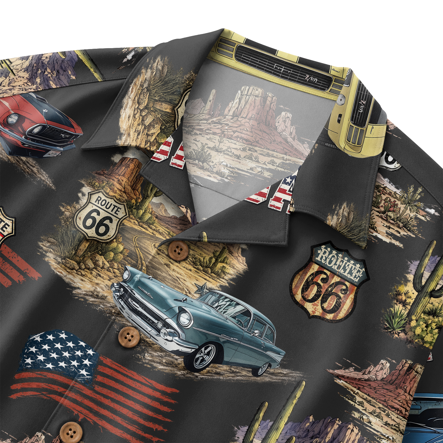 Classic Car Shirt for Men - Vintage Car Hawaiian Short Sleeve Button Down