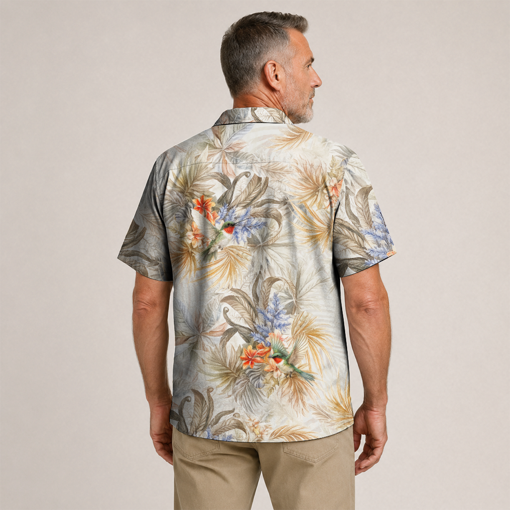 Bird Hawaiian Shirt for Men - Bird Watching Nature Print