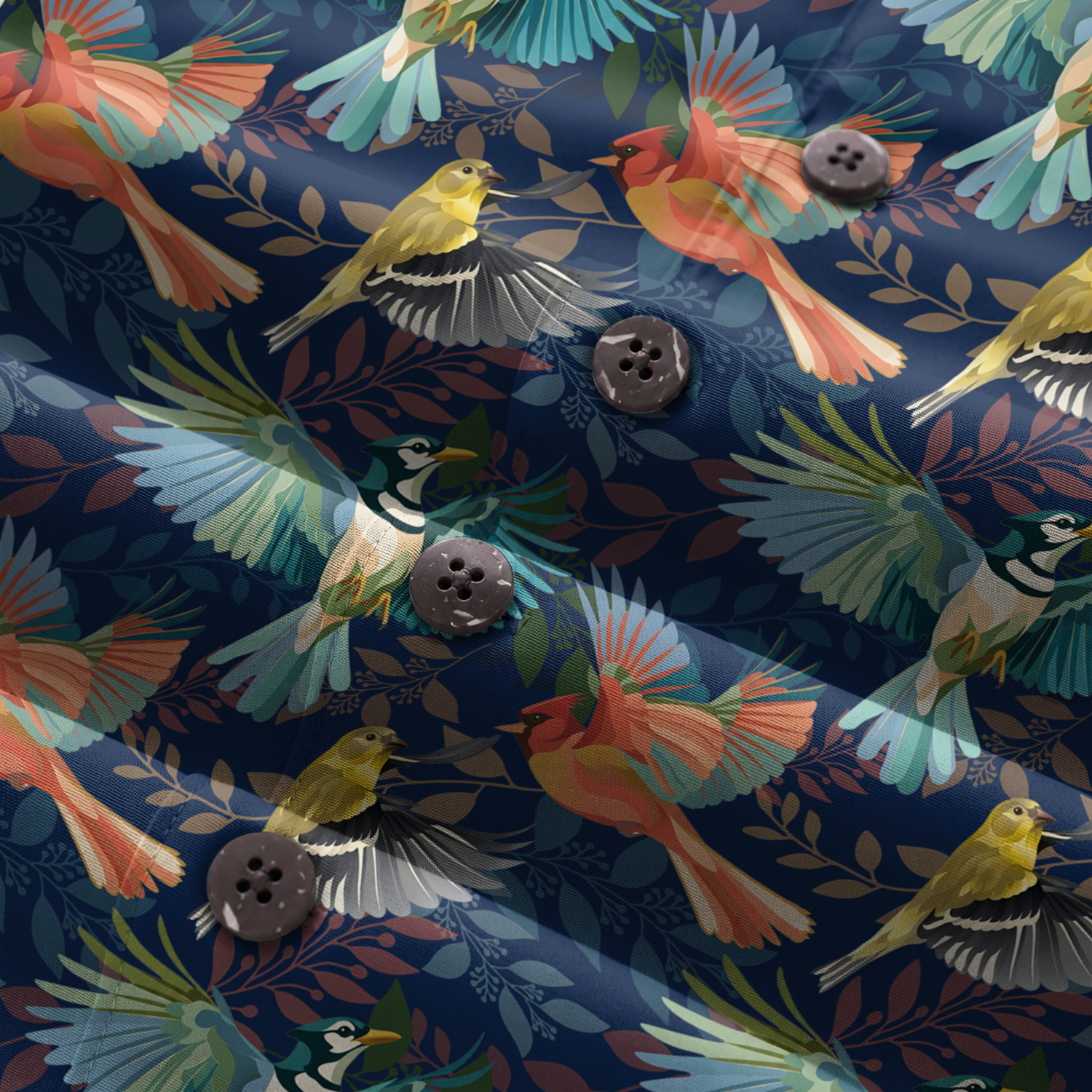 Men's Hawaiian Shirt - Bird Watching Nature Print